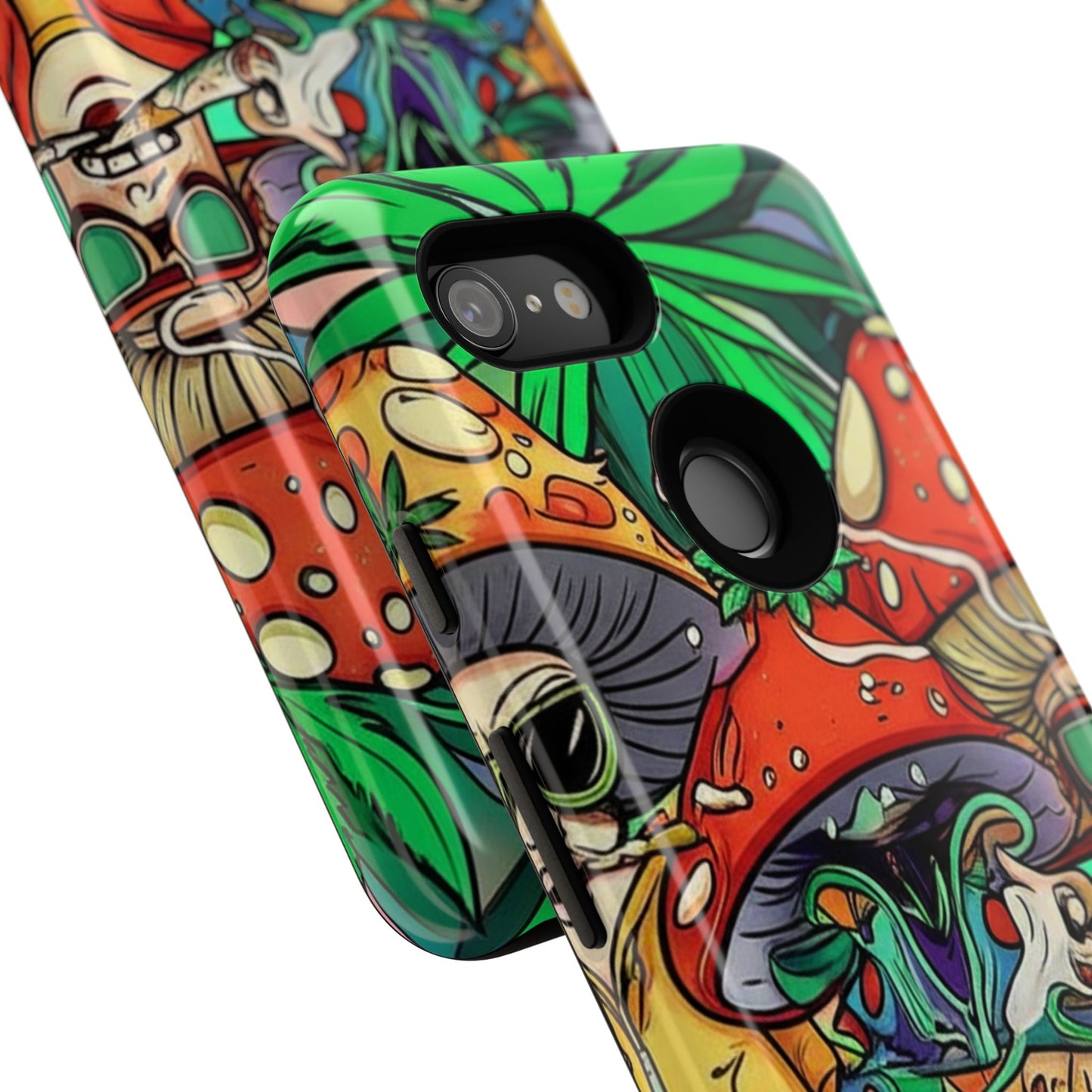Vibrant Phone Case Featuring Funky Mushroom Art, Tough Cases, Trendy Accessories, Unique Gifts, Eclectic Style, Phone Protection