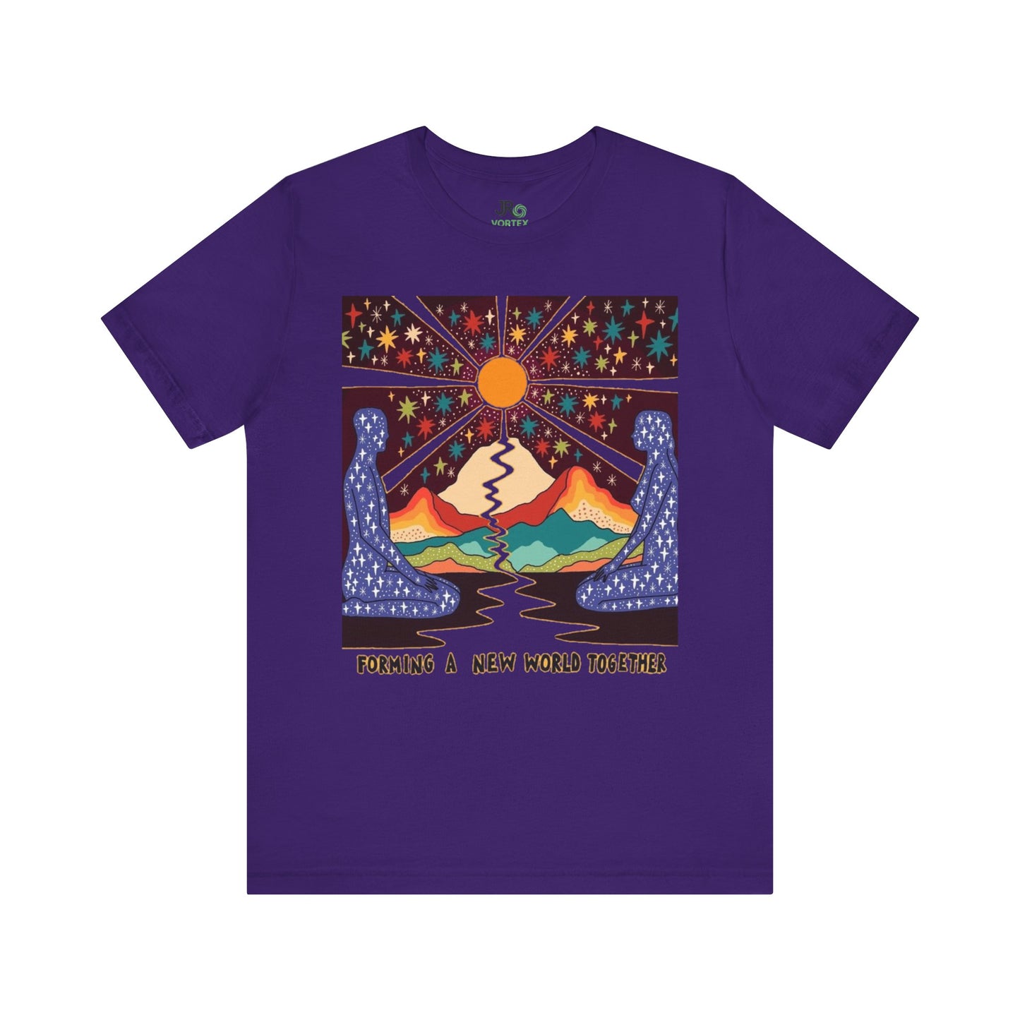 Creating a New World Together Tee, Unisex Graphic T-Shirt, Boho Style Shirt, Inspirational Gift, Eco-Conscious Fashion