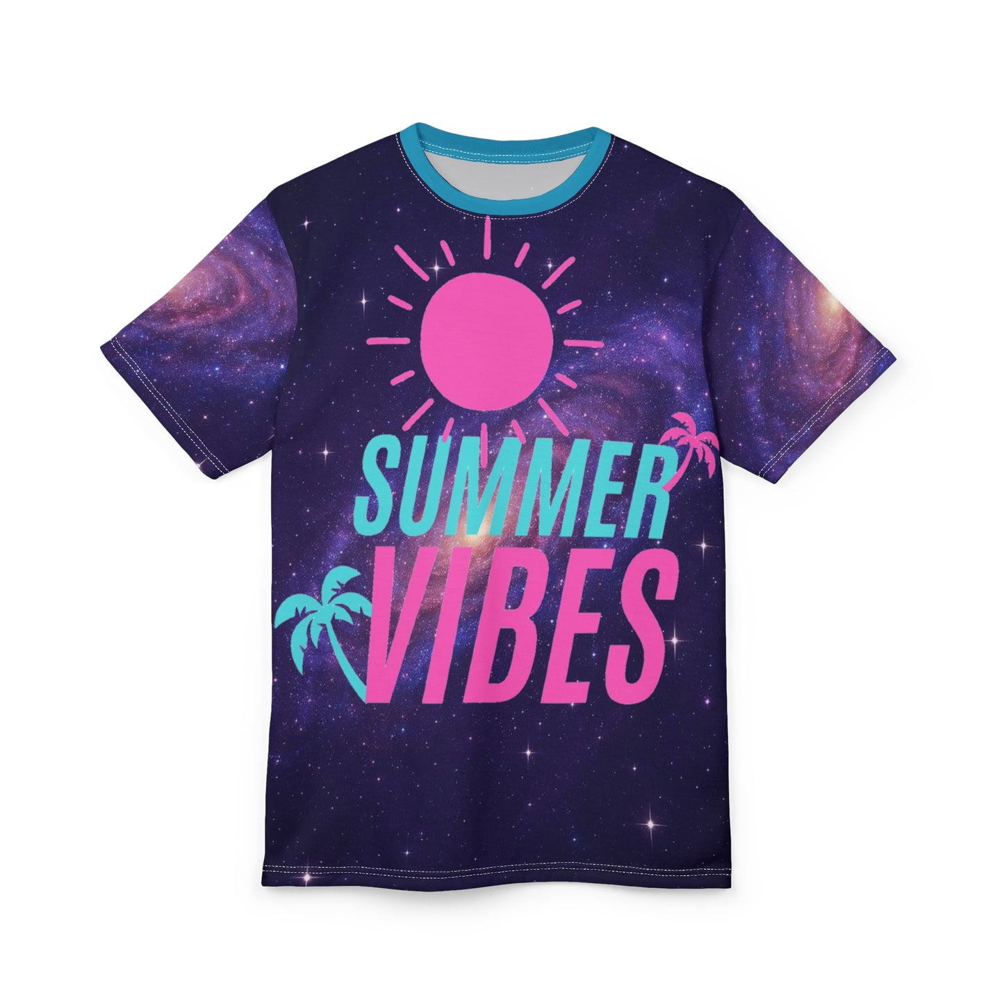 Summer vibes t shirts Unisex Cut & Sew Tee (AOP) red tags