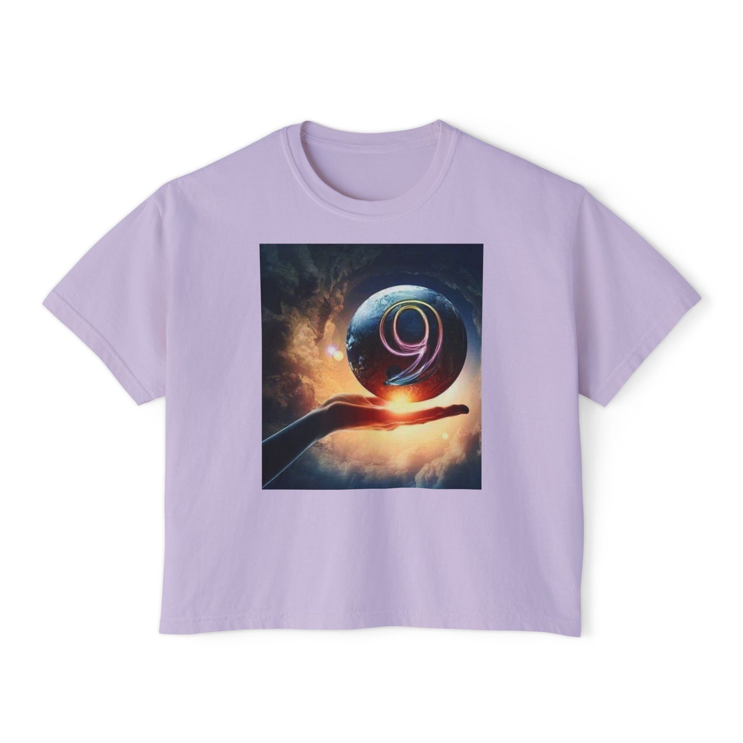 Cosmic Graphic Women's Boxy Tee - Boho Vibes, Perfect for Festivals, Casual Wear, Gifts, and Spiritual Celebrations