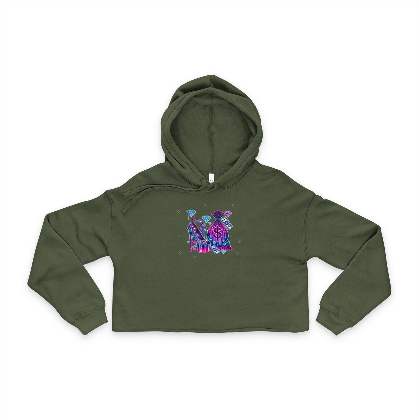 Chic Floral Women's Cropped Hoodie, Stylish Sweatshirt, Trendy Activewear, Perfect Gift for Her, Casual Fashion Statement