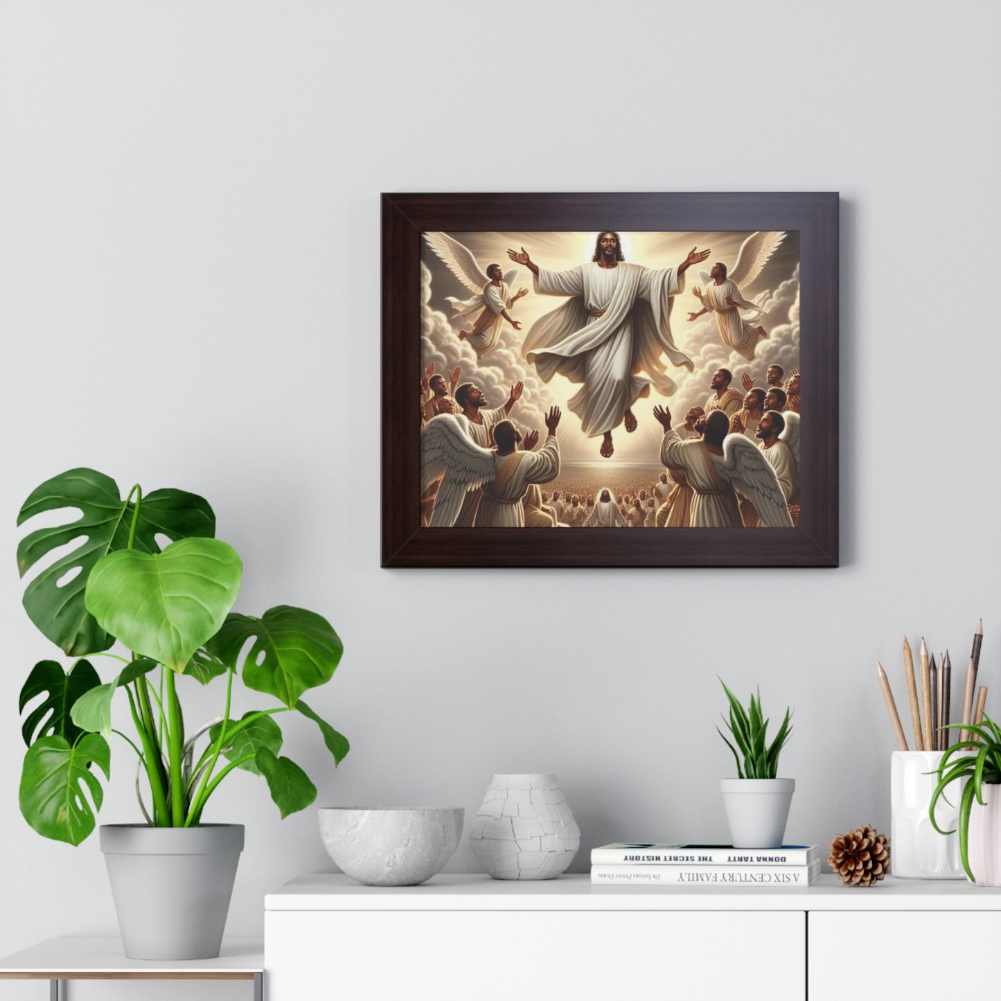 Framed Inspirational Religious Poster, Spiritual Artwork, Christian Home Decor, Gift for Faith, Wall Art for Church or Sanctuary