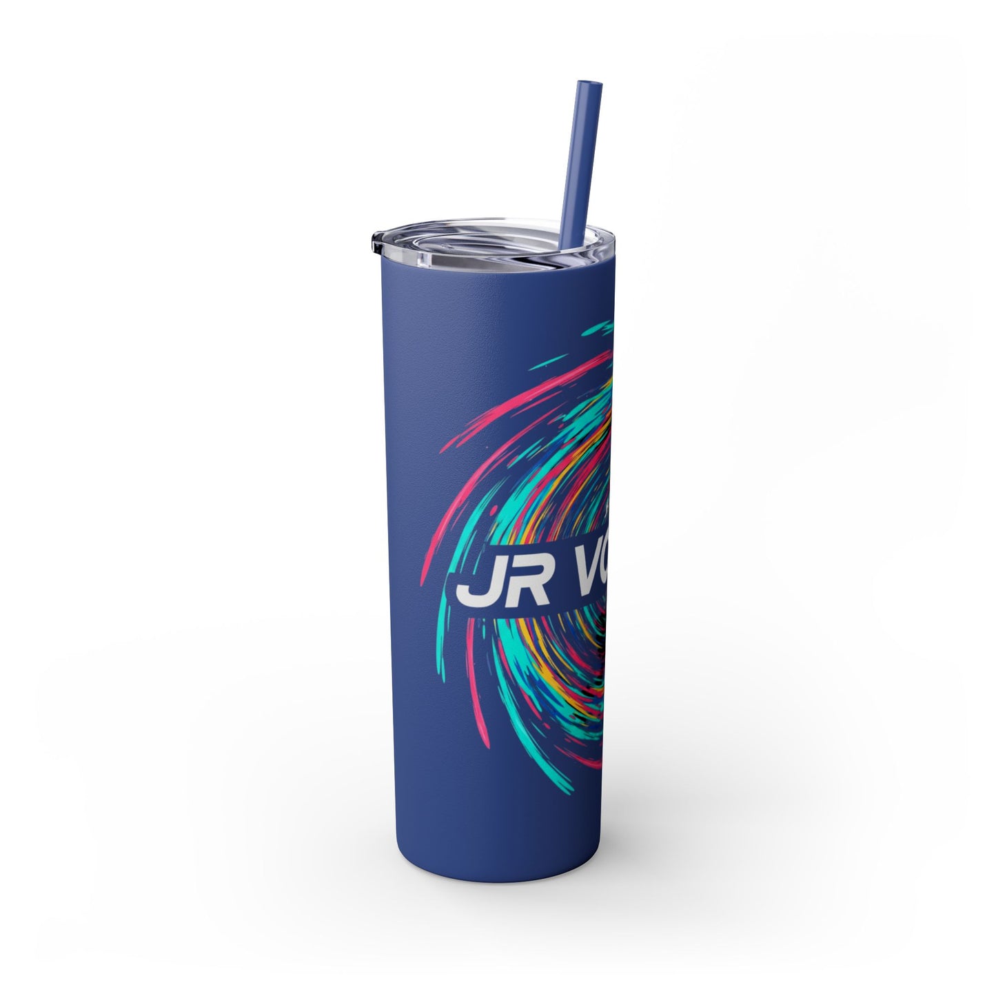 Colorful Swirl Skinny Tumbler with Straw, 20oz | Insulated Drinkware | Perfect for Gifts, Travel, Office, Beach, Summer Vibes