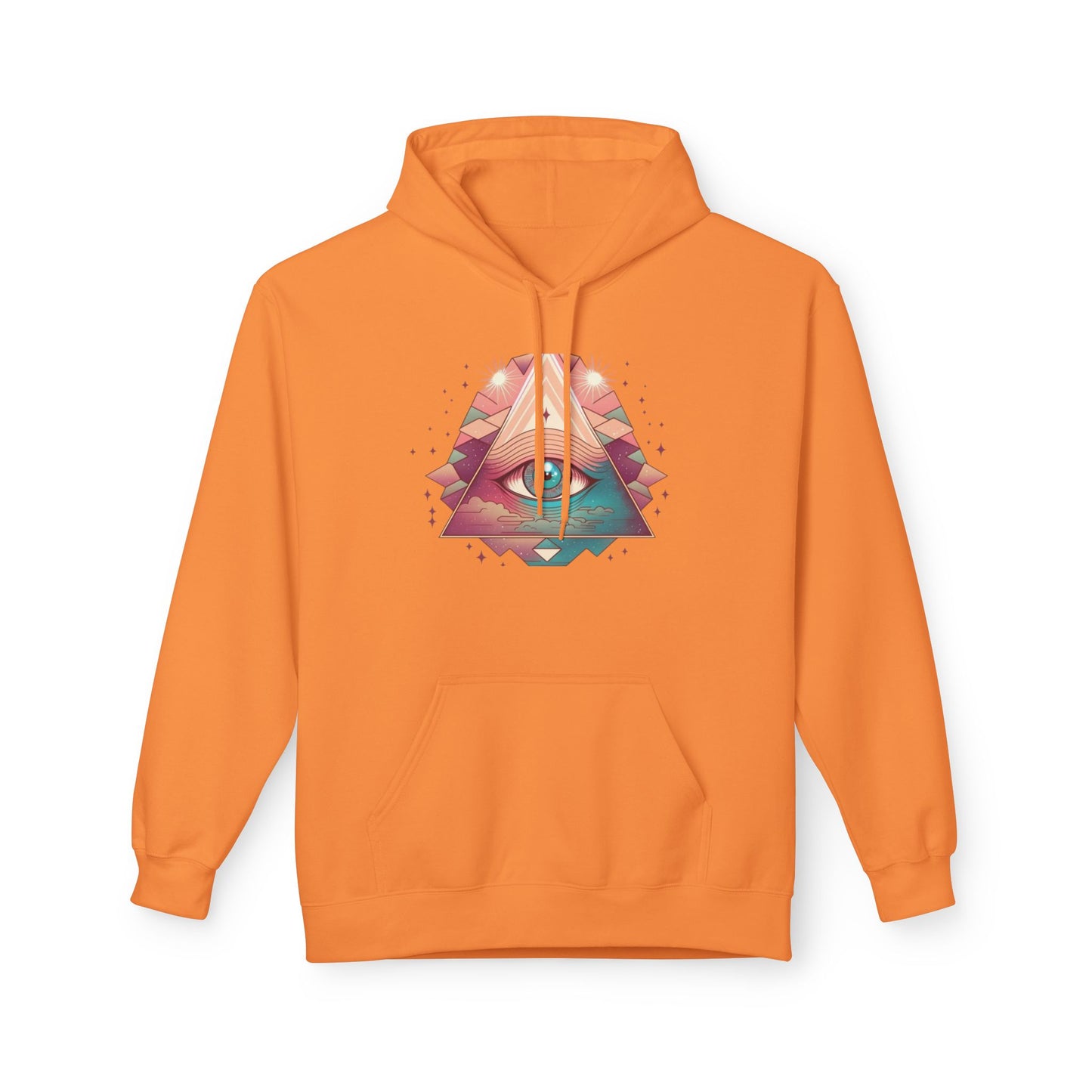 Mystical Eye Graphic Hoodie, Comfortable Fleece Hoodie for Casual Wear, Bohemian Style Sweatshirt, Perfect Gift for Art Lovers