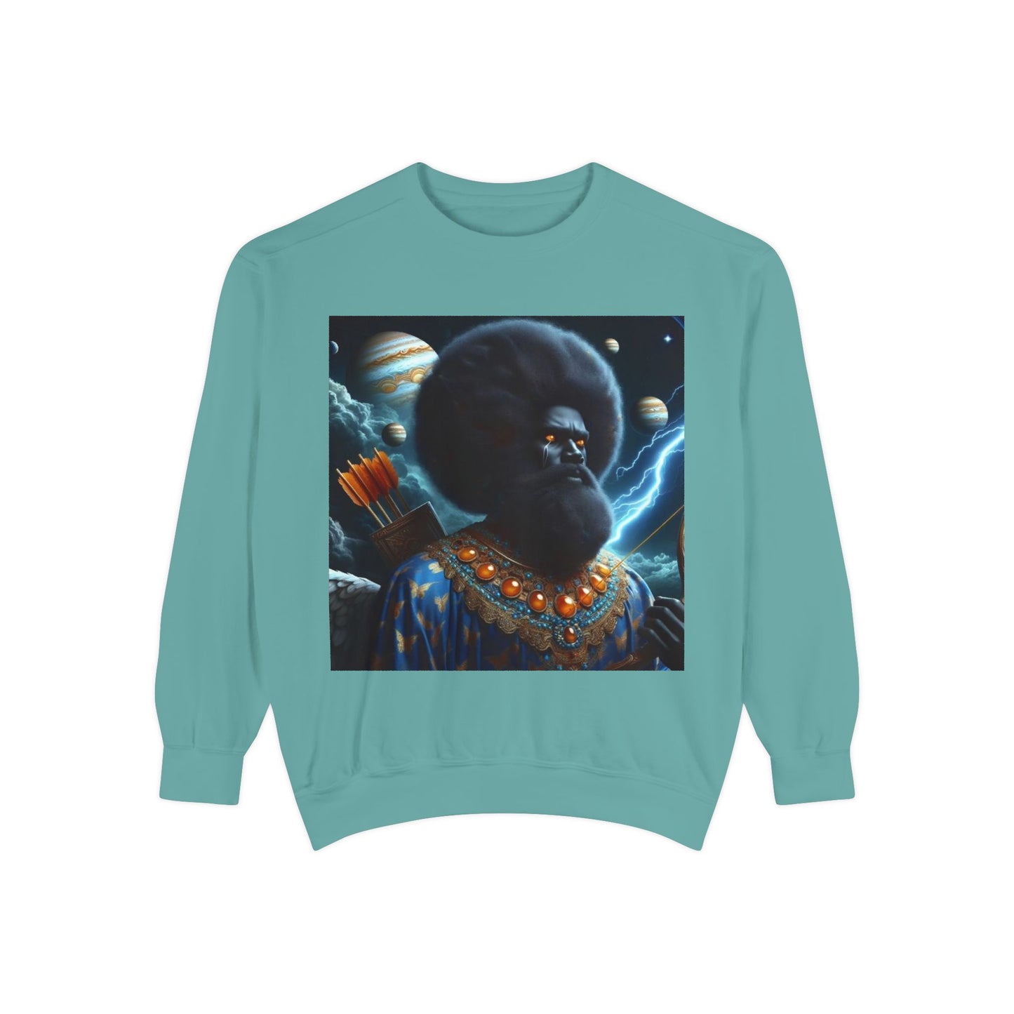 Cosmic Vibes Sweatshirt, Unisex Garment-Dyed Crewneck Sweatshirt, Unique Art Apparel, Fashion Gift, Space-Inspired Clothing, Trendy Casual