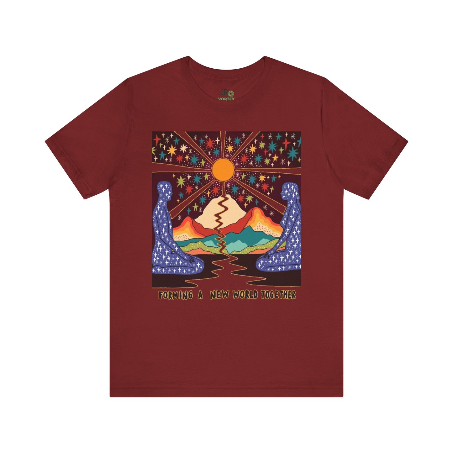 Creating a New World Together Tee, Unisex Graphic T-Shirt, Boho Style Shirt, Inspirational Gift, Eco-Conscious Fashion