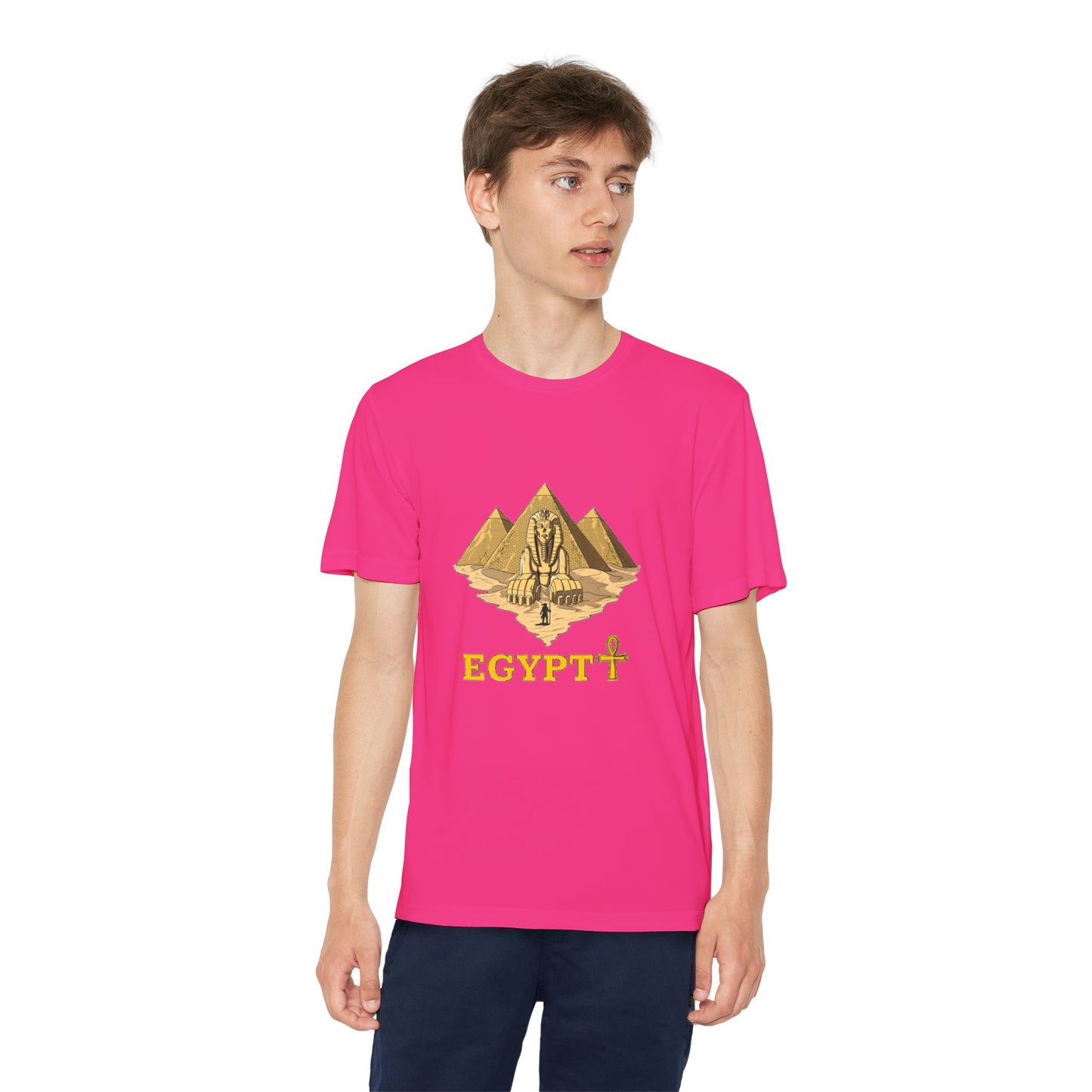 Egyptian Pyramid Youth Tee, Cool Shirt for Kids, Vintage Style Cotton Top, Gift for Birthdays, Travel Enthusiasts, Summer Wear