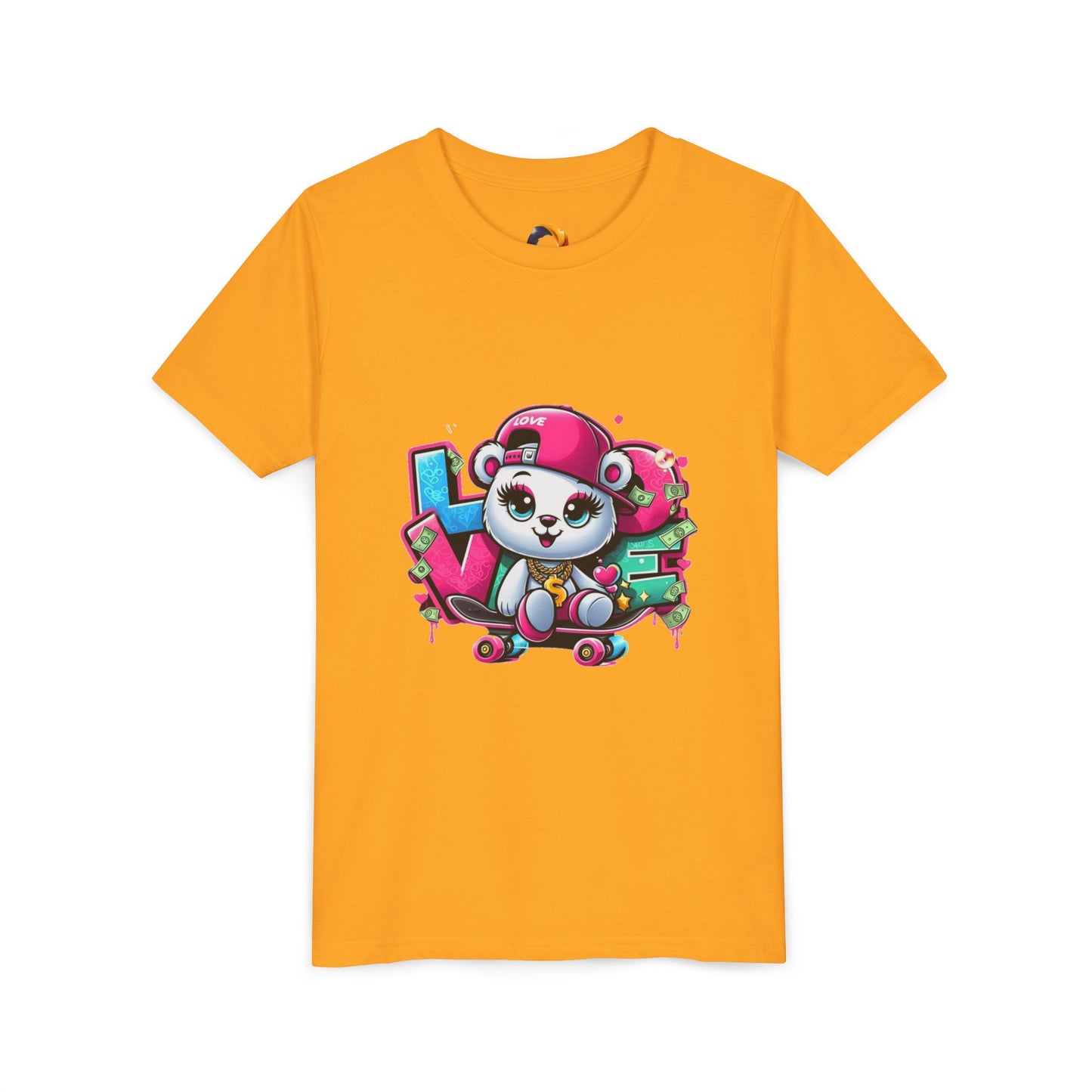 Cute Panda Graffiti Youth Tee, Kids Graphic Shirt, Skateboarding, Animal Lover Gift, Fun Casual Wear, Birthday Present