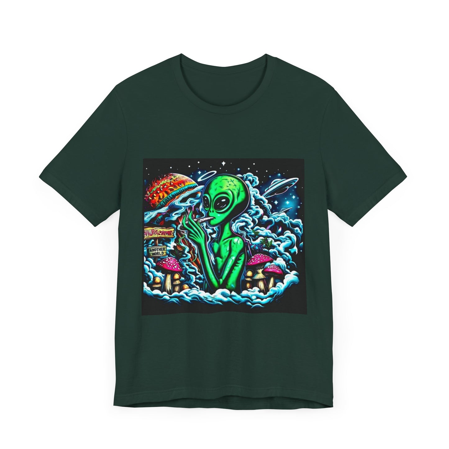 Alien Vibes Unisex Tee, Retro Alien Shirt, UFO Graphic Tee, Cute Space T-Shirt, Gift for Sci-Fi Lovers