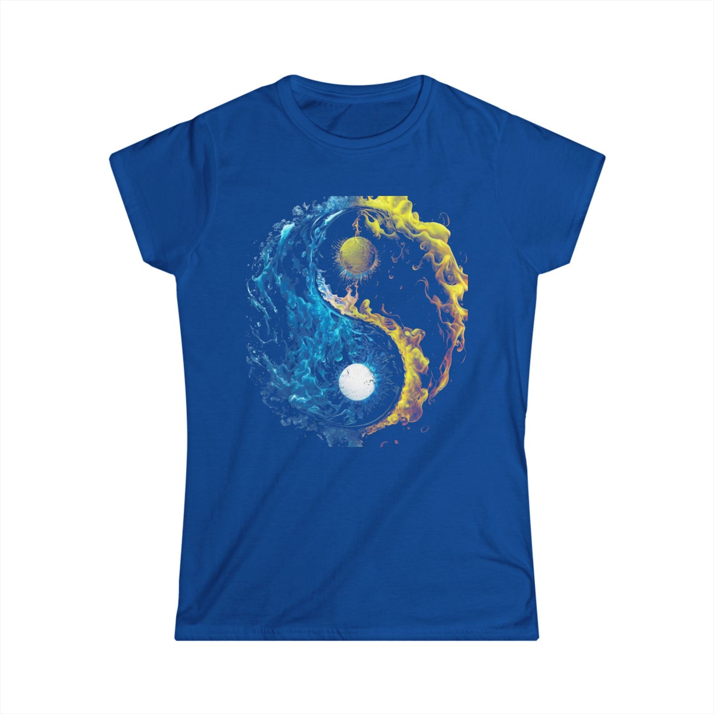 Yin Yang Watercolor Tee - Relaxed Vibe Women's Shirt for Mindfulness, Spirituality, Yoga, Birthday Gift, Everyday Wear