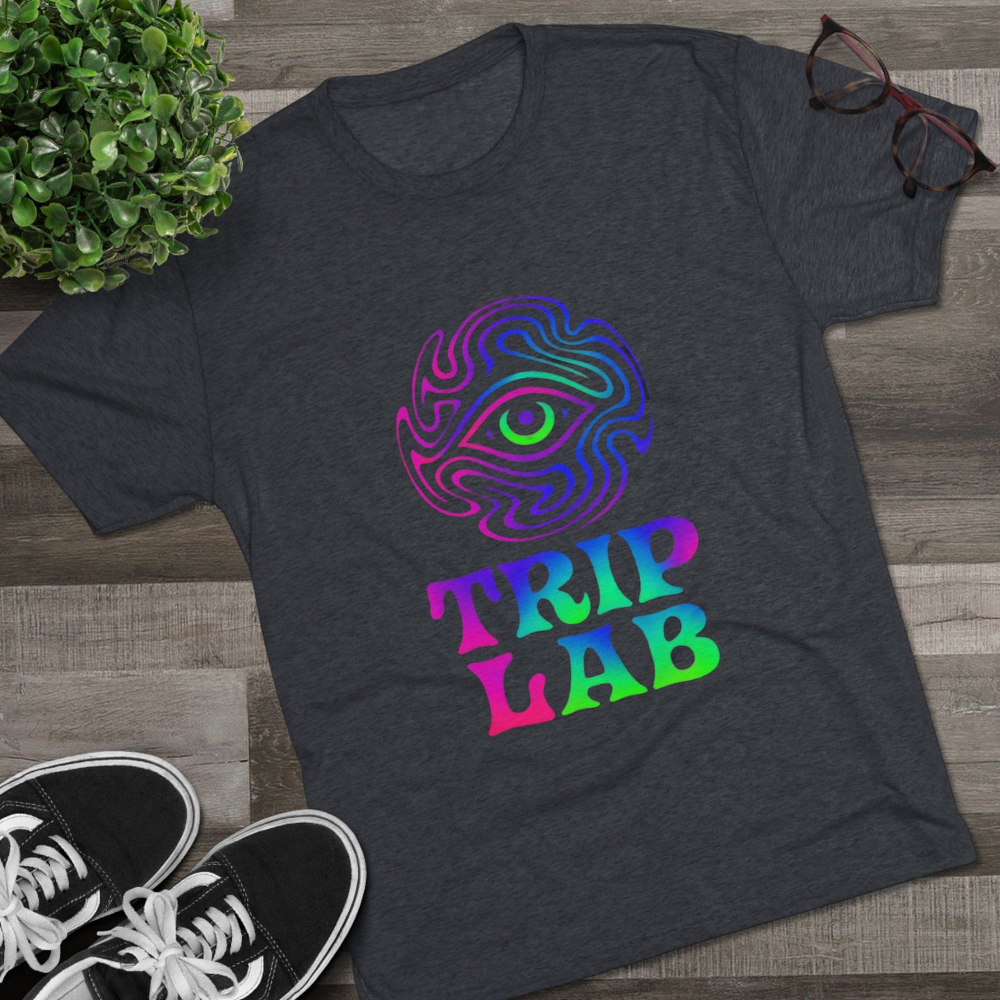 Colorful Psychedelic Tee - Trip Lab Unisex Crew Shirt, Festival Wear, Gift for Him or Her, Summer Wardrobe, Boho Style T-Shirt