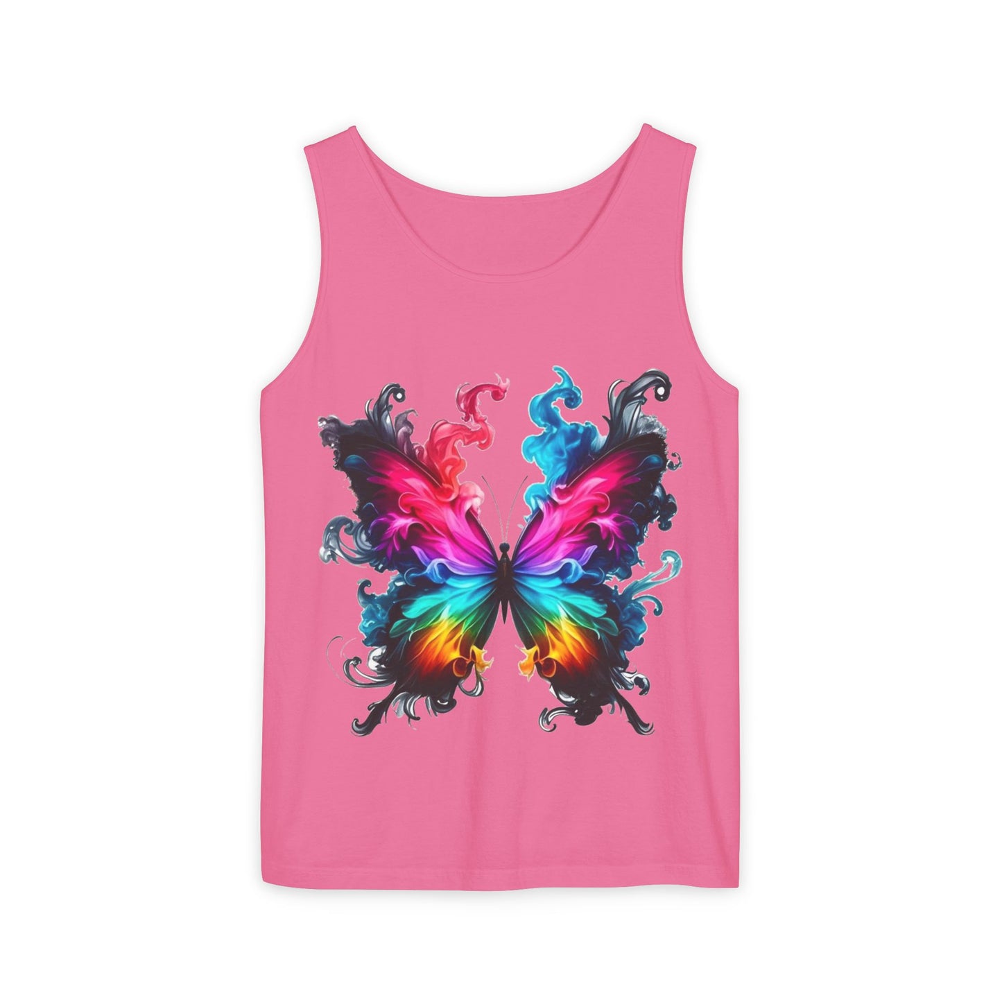 Vibrant Butterfly Design Unisex Tank Top | Colorful Summer Sleeveless Shirt, Gift for Nature Lovers, Festival Wear, Eco-Friendly Fashion