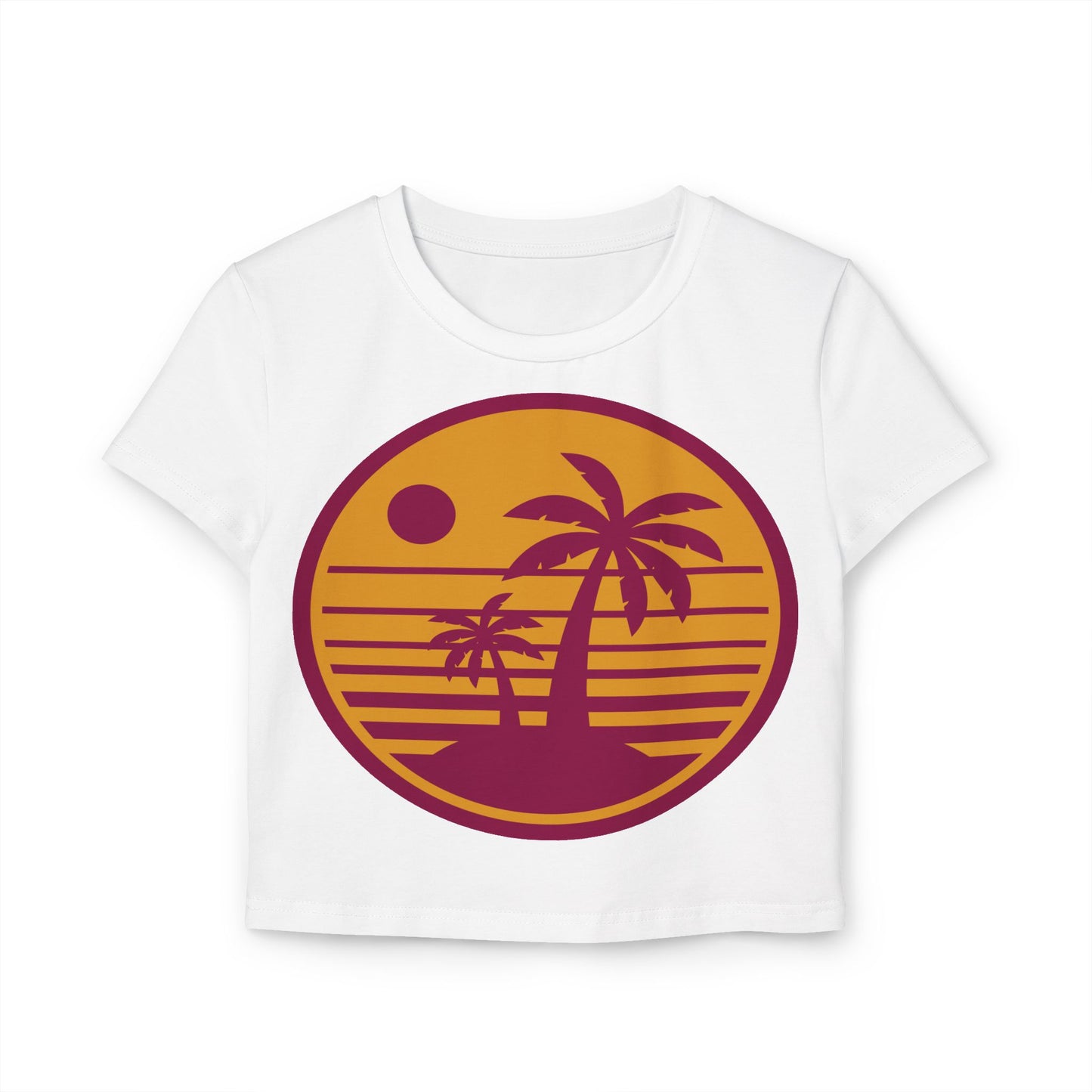 Sunset Palm Women's Baby Tee - Casual Summer Vibes