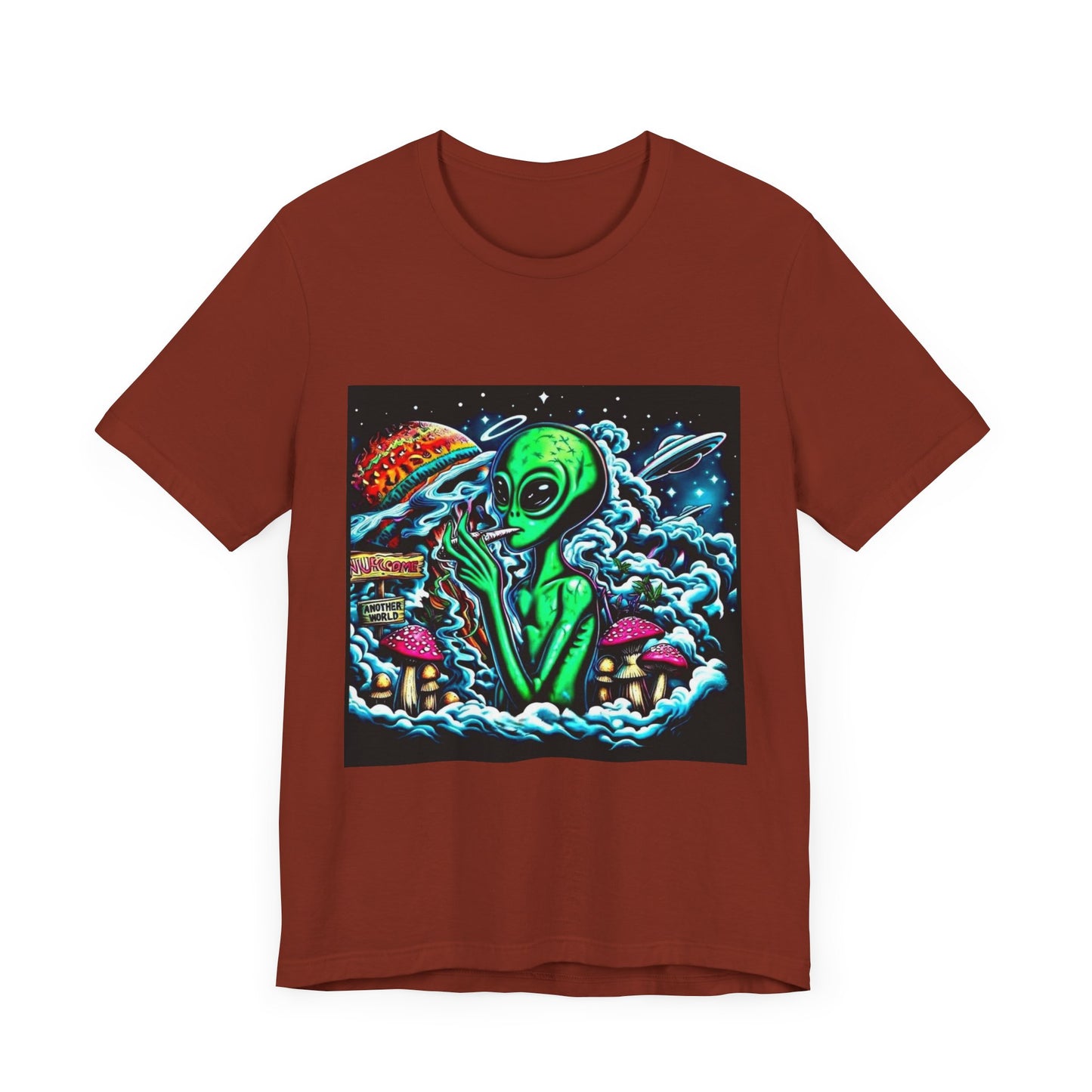 Alien Vibes Unisex Tee, Retro Alien Shirt, UFO Graphic Tee, Cute Space T-Shirt, Gift for Sci-Fi Lovers