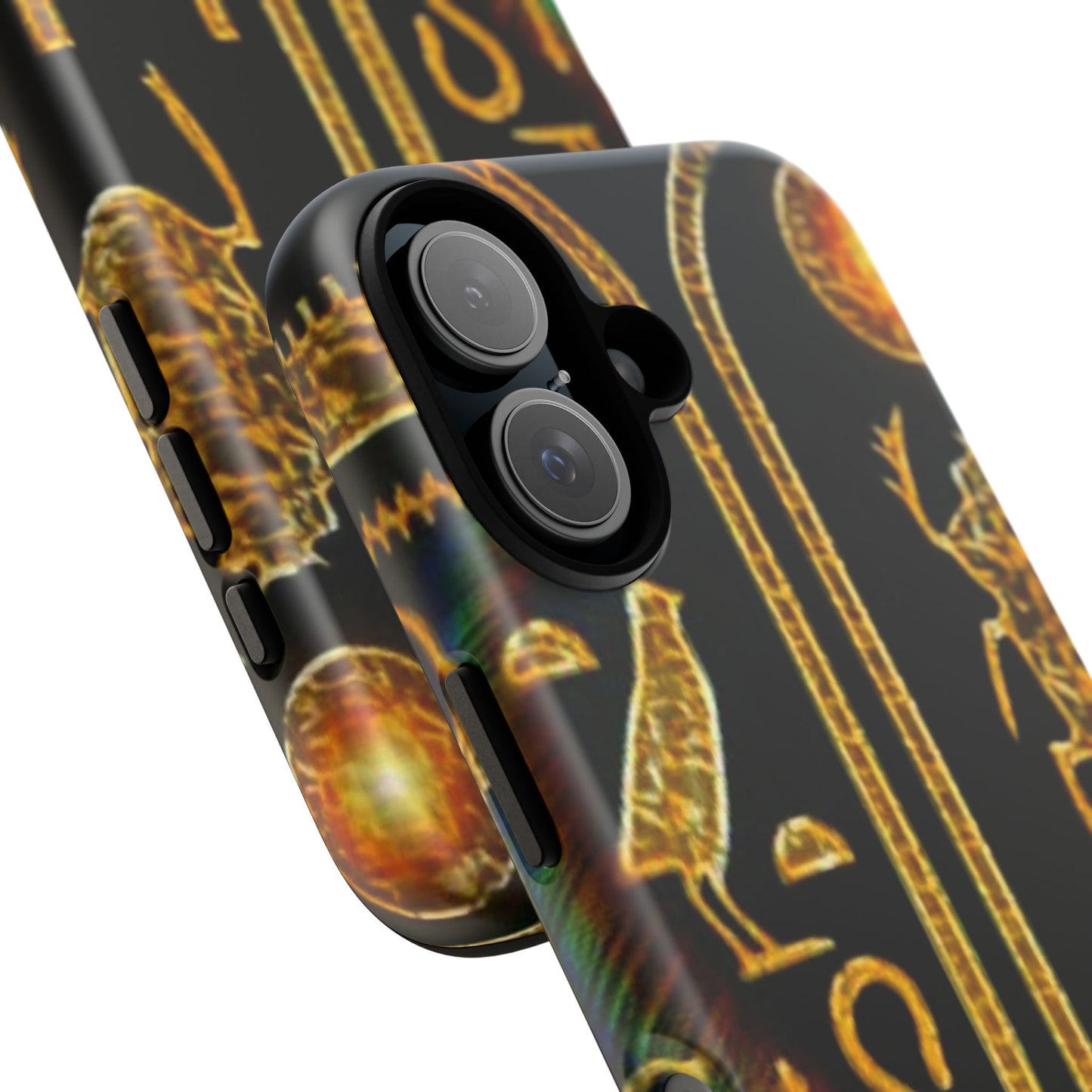 Golden Egyptian Hieroglyphs Phone Case, Tough Cases, Customizable Phone Cover, Unique Gift, Pharaoh Design, Phone Accessories