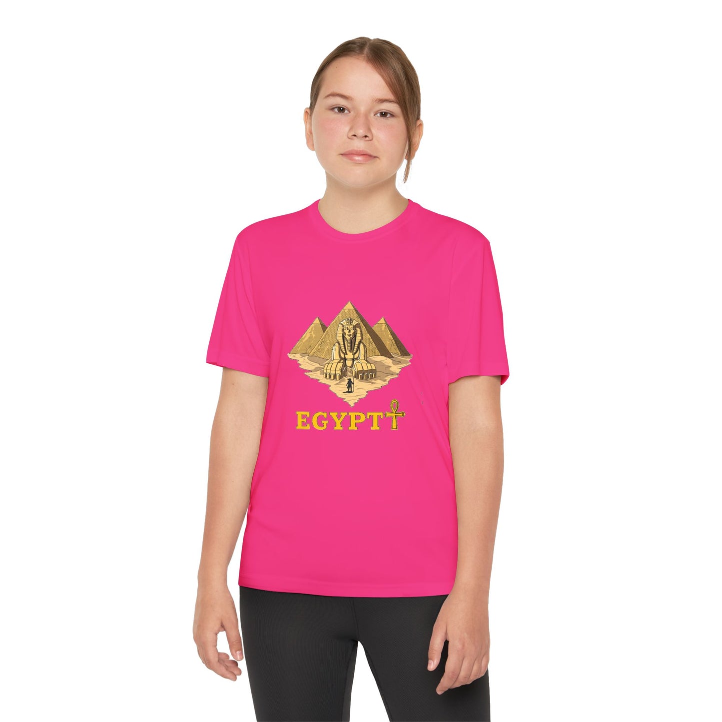 Egyptian Pyramid Youth Tee, Cool Shirt for Kids, Vintage Style Cotton Top, Gift for Birthdays, Travel Enthusiasts, Summer Wear