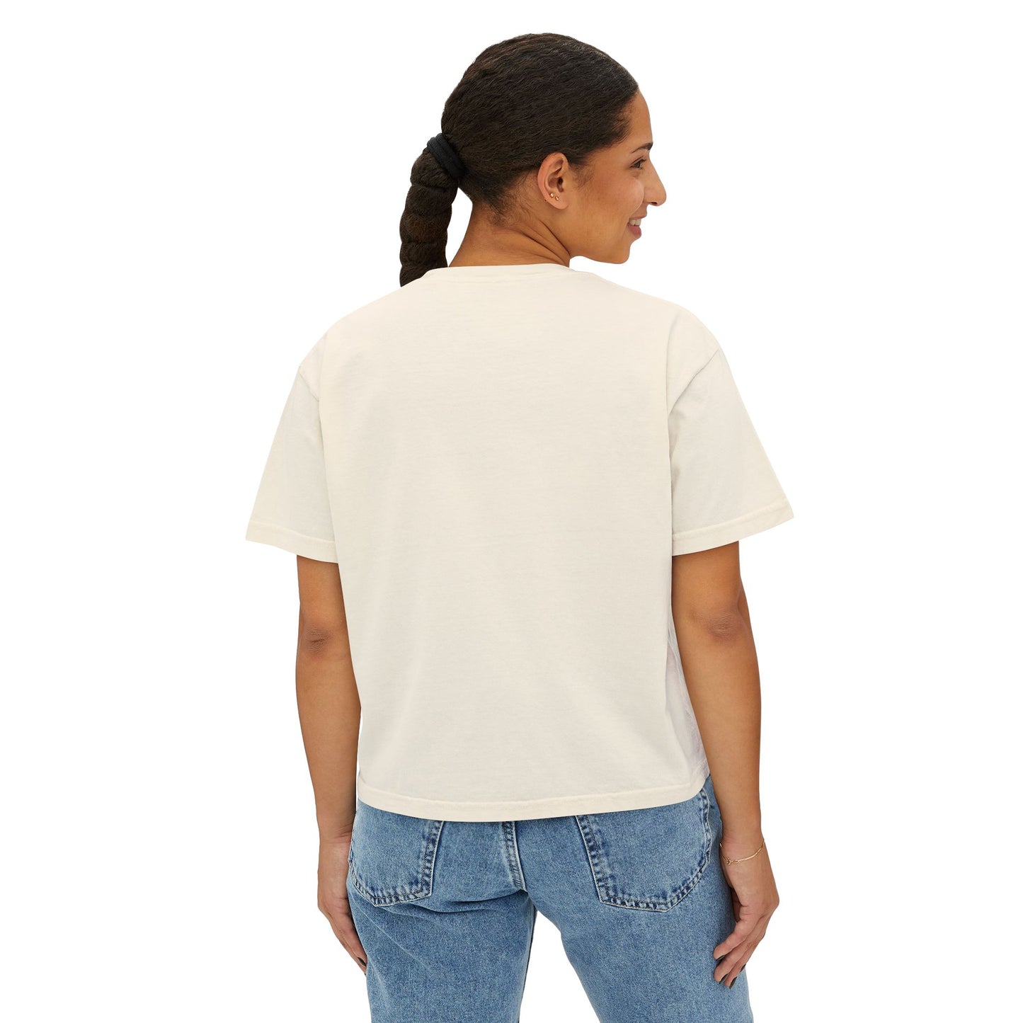 Cosmic Graphic Women's Boxy Tee - Boho Vibes, Perfect for Festivals, Casual Wear, Gifts, and Spiritual Celebrations