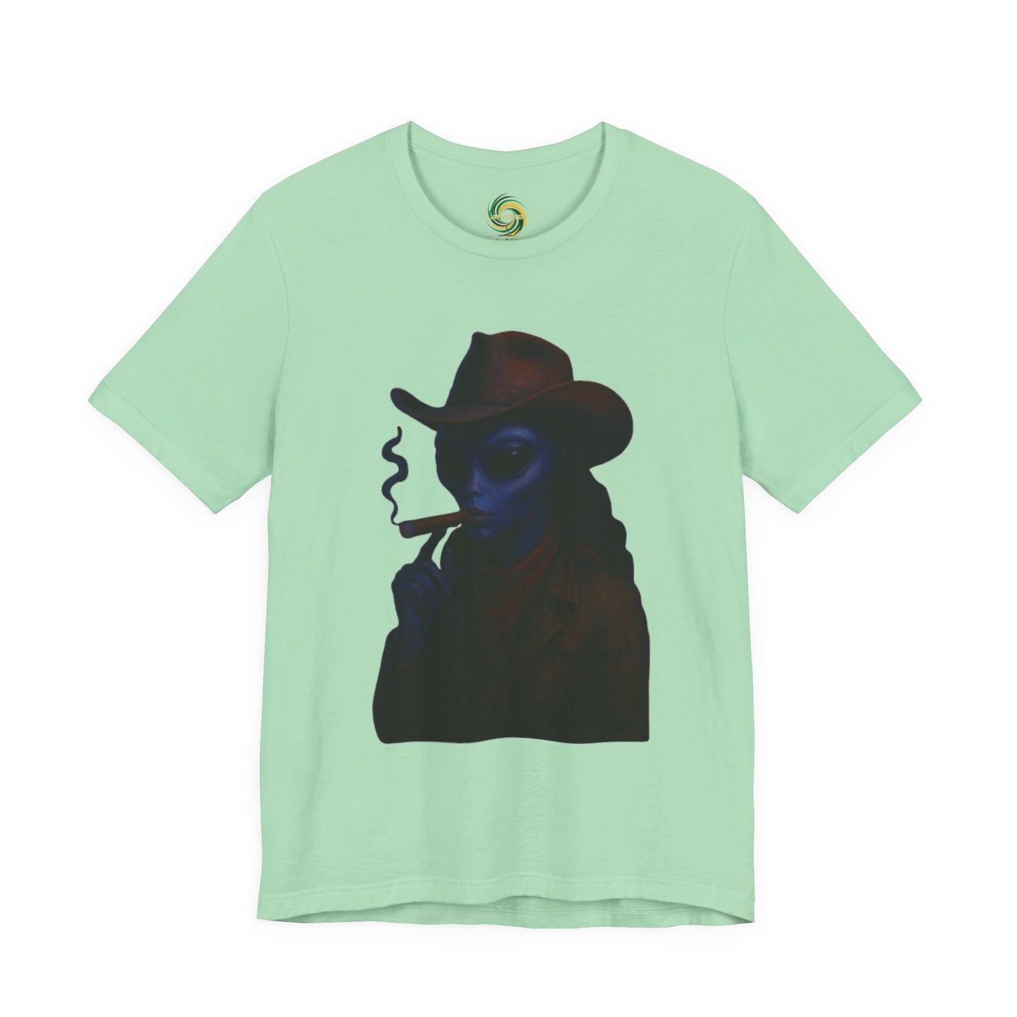 Mysterious Cowboy Tee, Unisex T-Shirt, Vintage Style Graphic Tee, Casual Wear, Gift for Him/Her, Unique Art Shirt