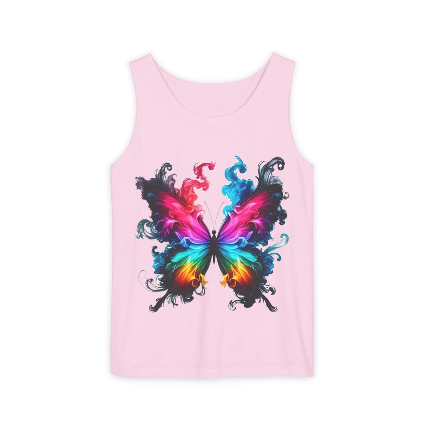 Vibrant Butterfly Design Unisex Tank Top | Colorful Summer Sleeveless Shirt, Gift for Nature Lovers, Festival Wear, Eco-Friendly Fashion