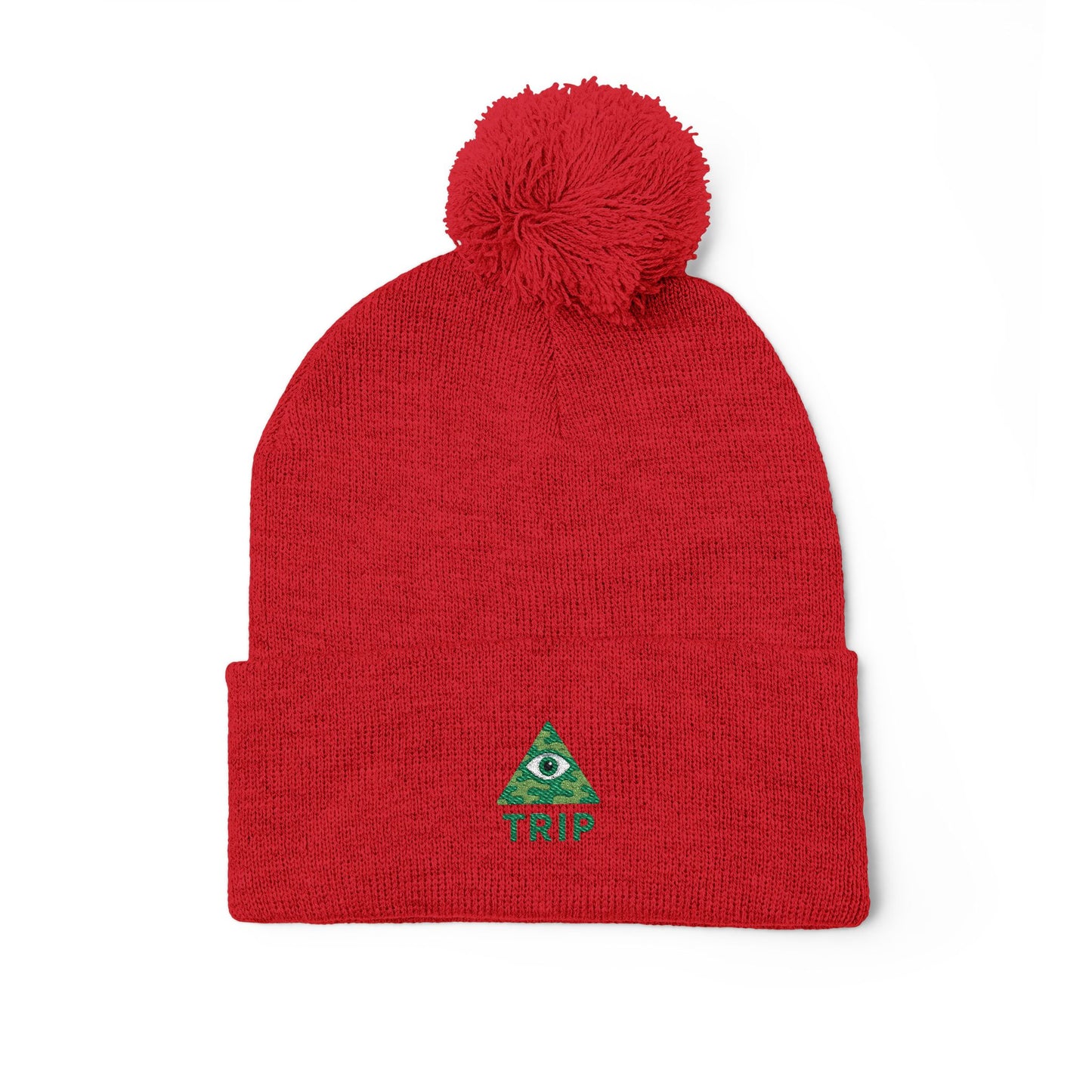 Cozy Embroidered Pom-Pom Knit Cap, Winter Hat for Men & Women, Holiday Gift Beanie, Cute Knitted Cap, Casual Headwear
