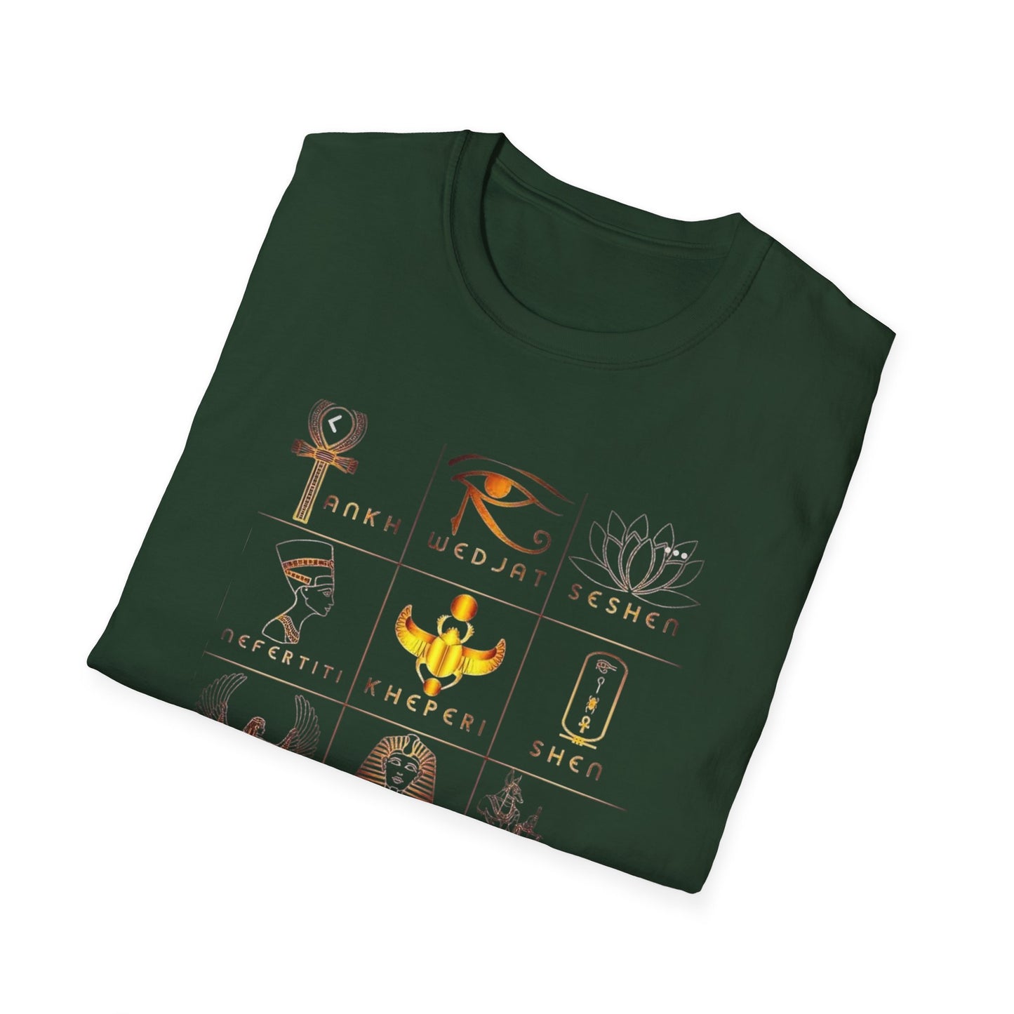 Egyptian Mythology Graphic Tee, Unisex Softstyle T-Shirt, Vintage Aesthetic Shirt, Gift for History Buffs, Astrology Summer Wardrobe