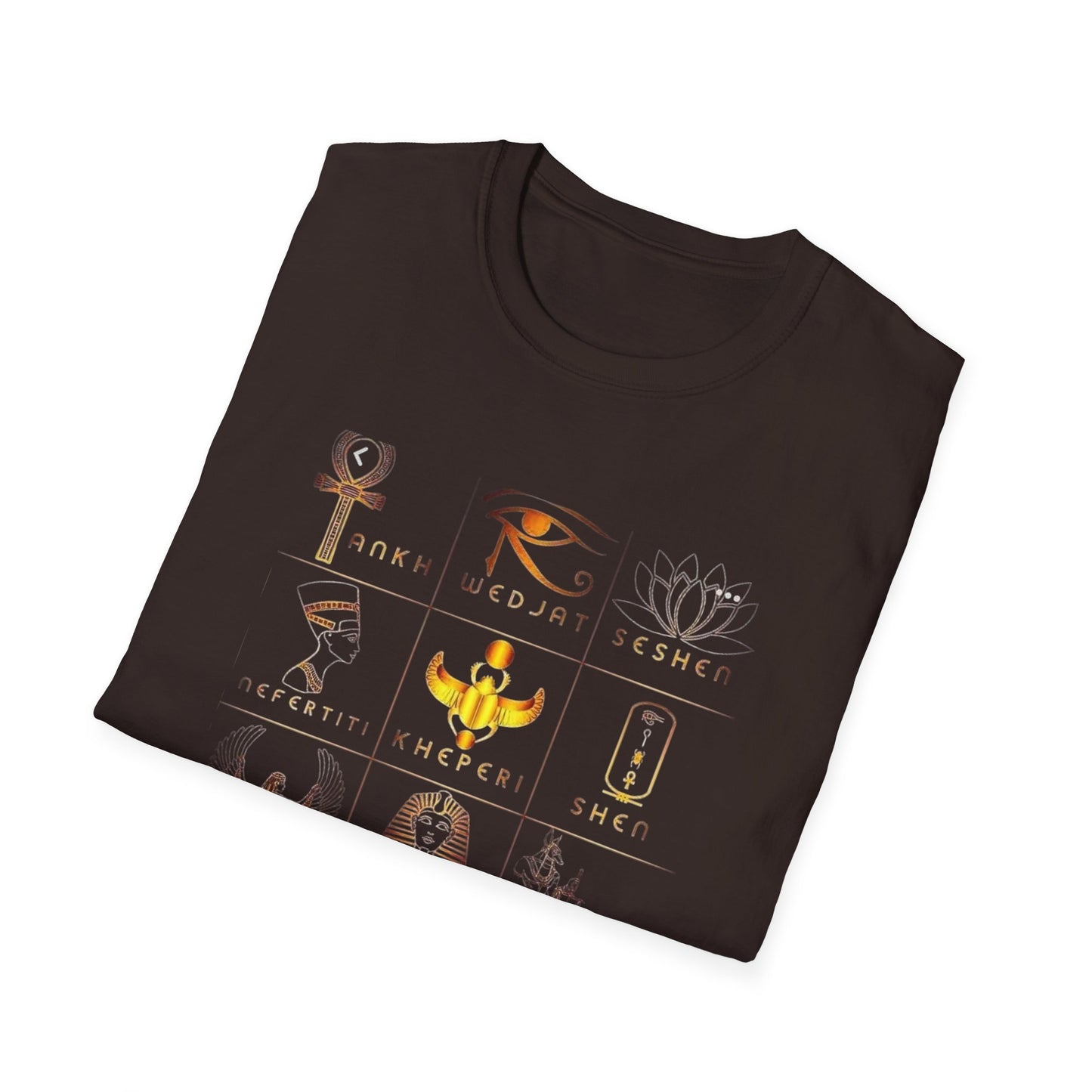 Egyptian Mythology Graphic Tee, Unisex Softstyle T-Shirt, Vintage Aesthetic Shirt, Gift for History Buffs, Astrology Summer Wardrobe