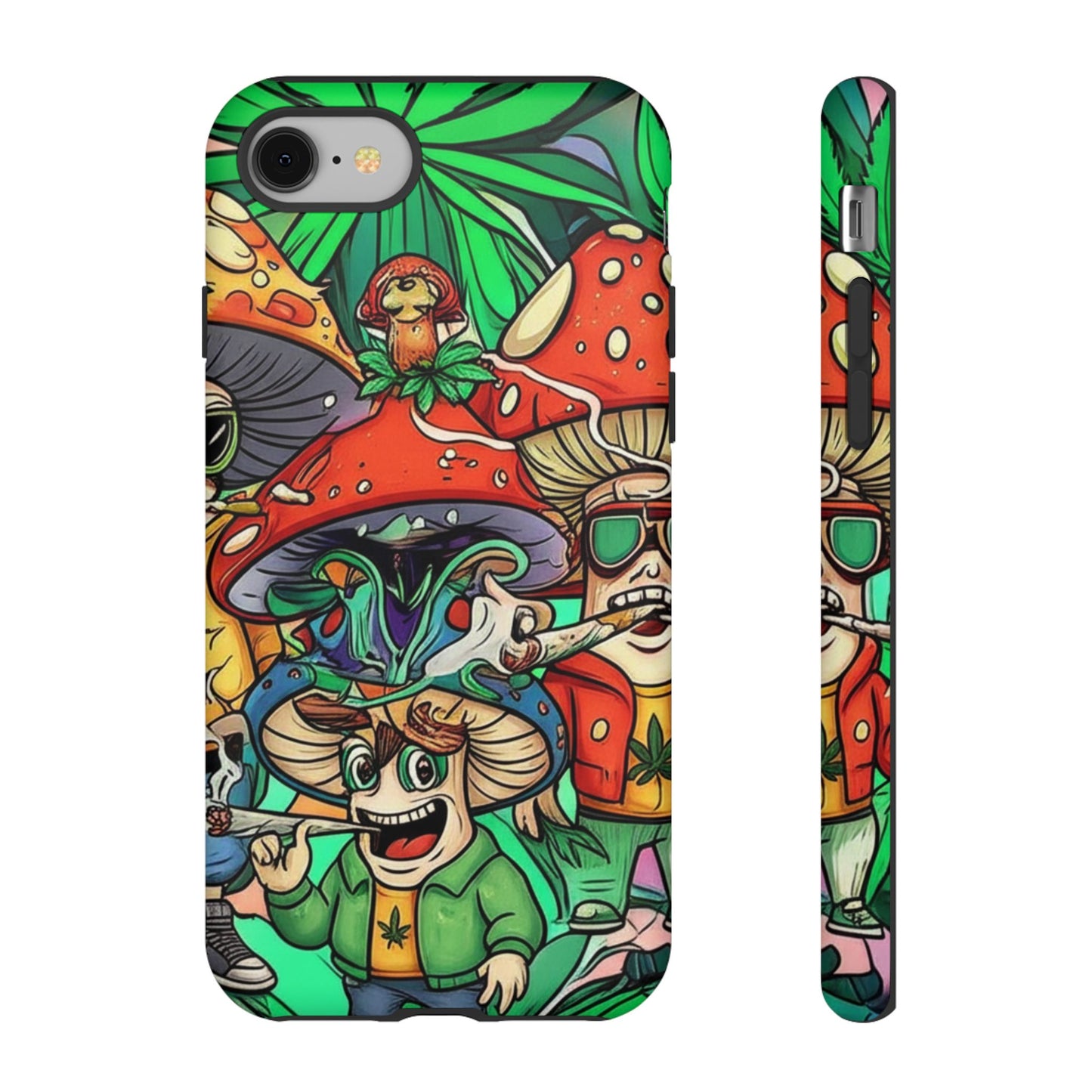 Vibrant Phone Case Featuring Funky Mushroom Art, Tough Cases, Trendy Accessories, Unique Gifts, Eclectic Style, Phone Protection