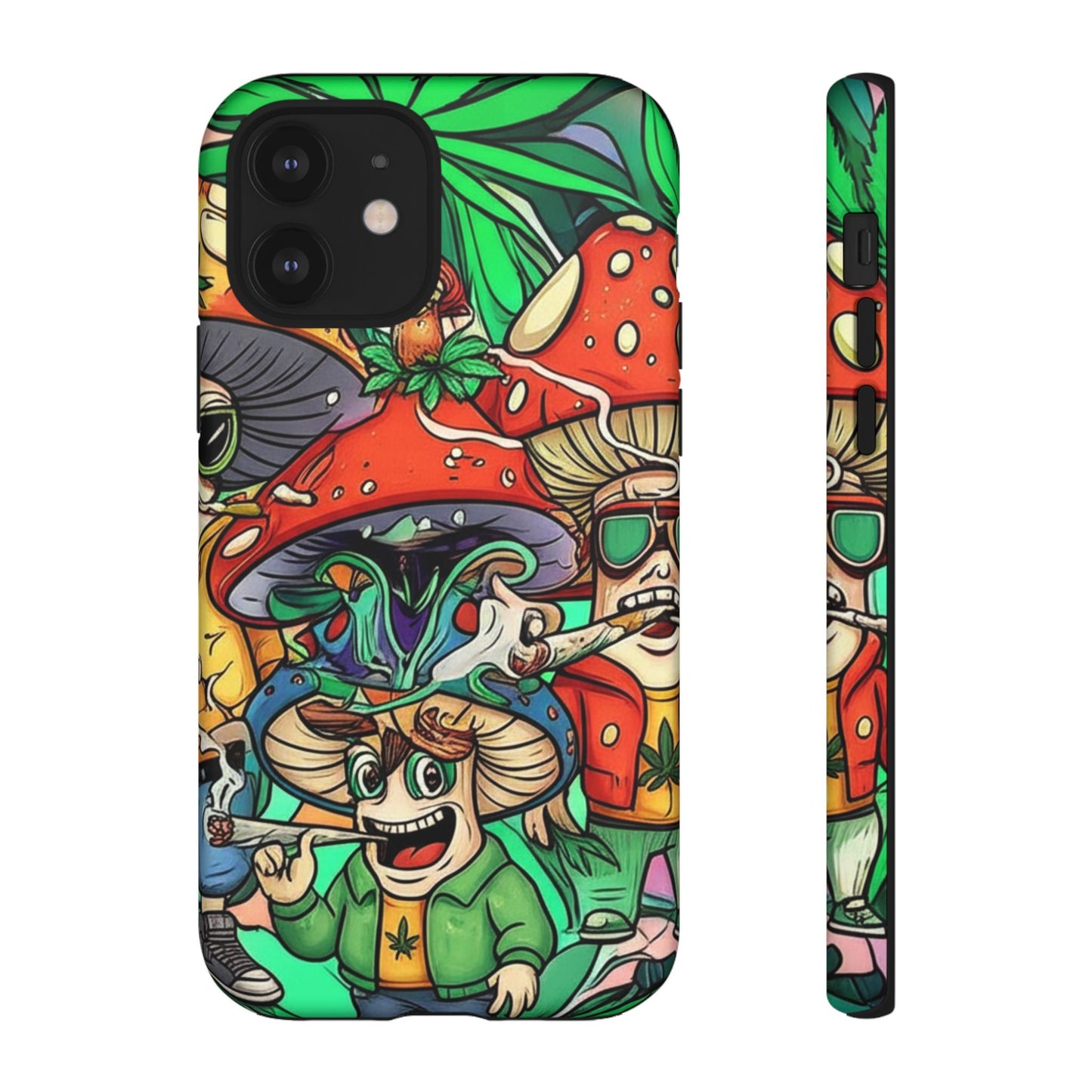 Vibrant Phone Case Featuring Funky Mushroom Art, Tough Cases, Trendy Accessories, Unique Gifts, Eclectic Style, Phone Protection