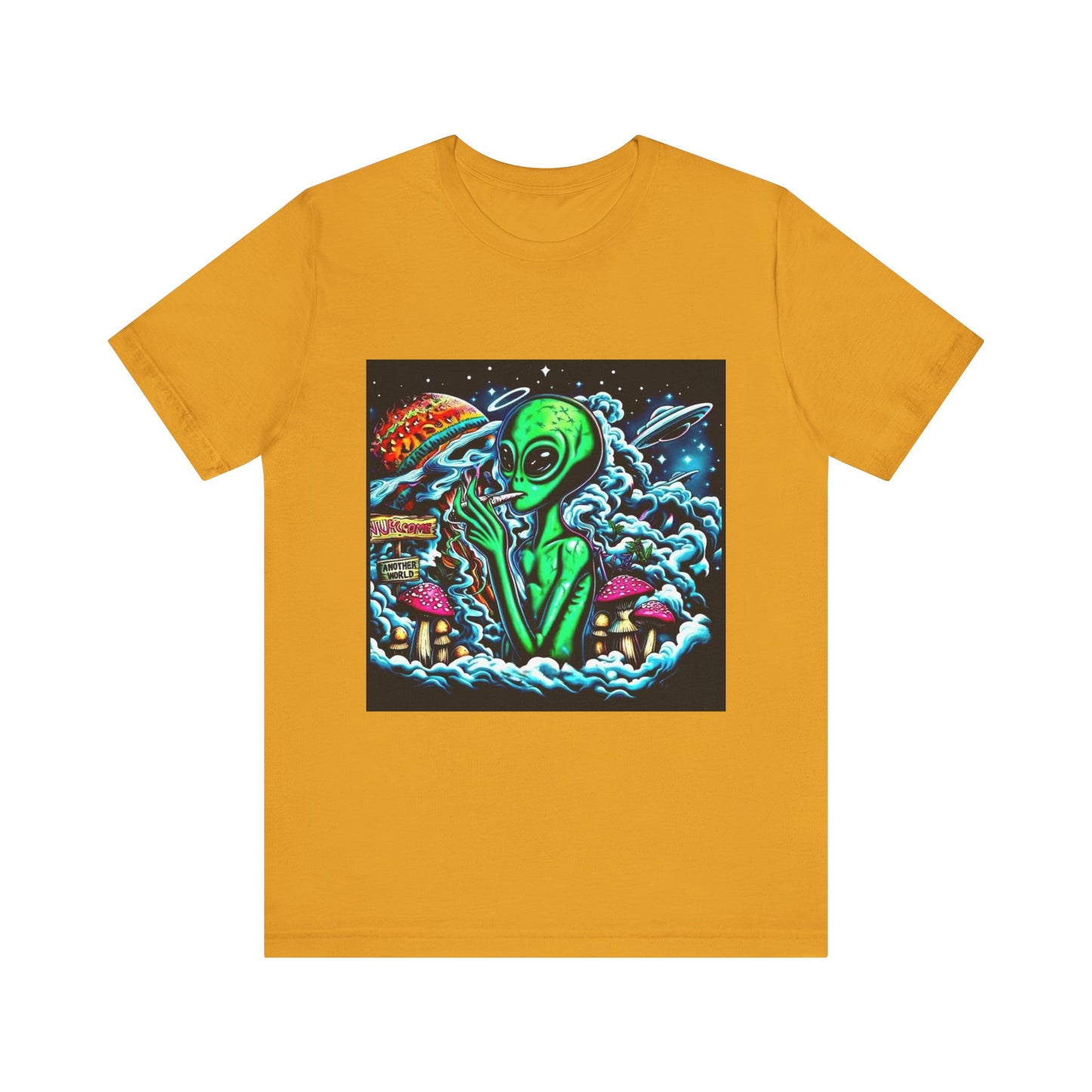 Alien Vibes Unisex Tee, Retro Alien Shirt, UFO Graphic Tee, Cute Space T-Shirt, Gift for Sci-Fi Lovers