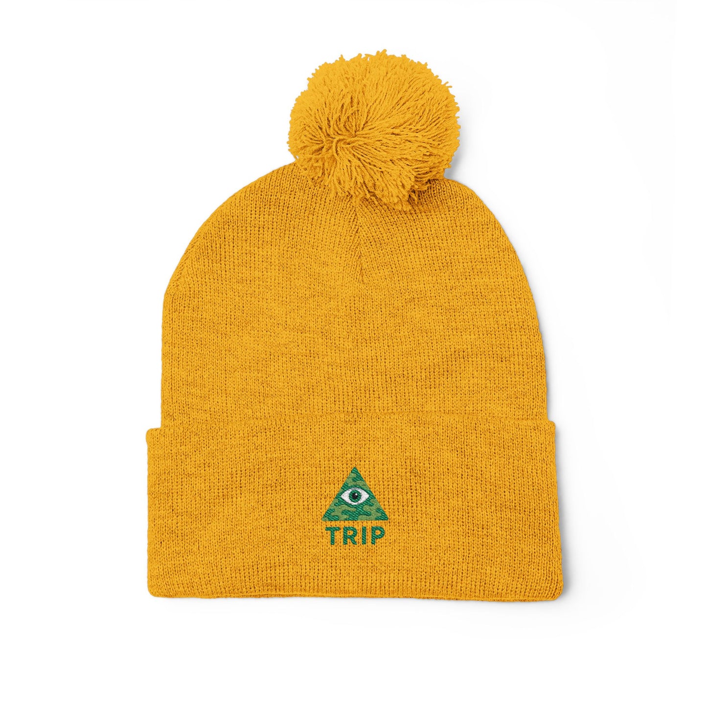 Cozy Embroidered Pom-Pom Knit Cap, Winter Hat for Men & Women, Holiday Gift Beanie, Cute Knitted Cap, Casual Headwear