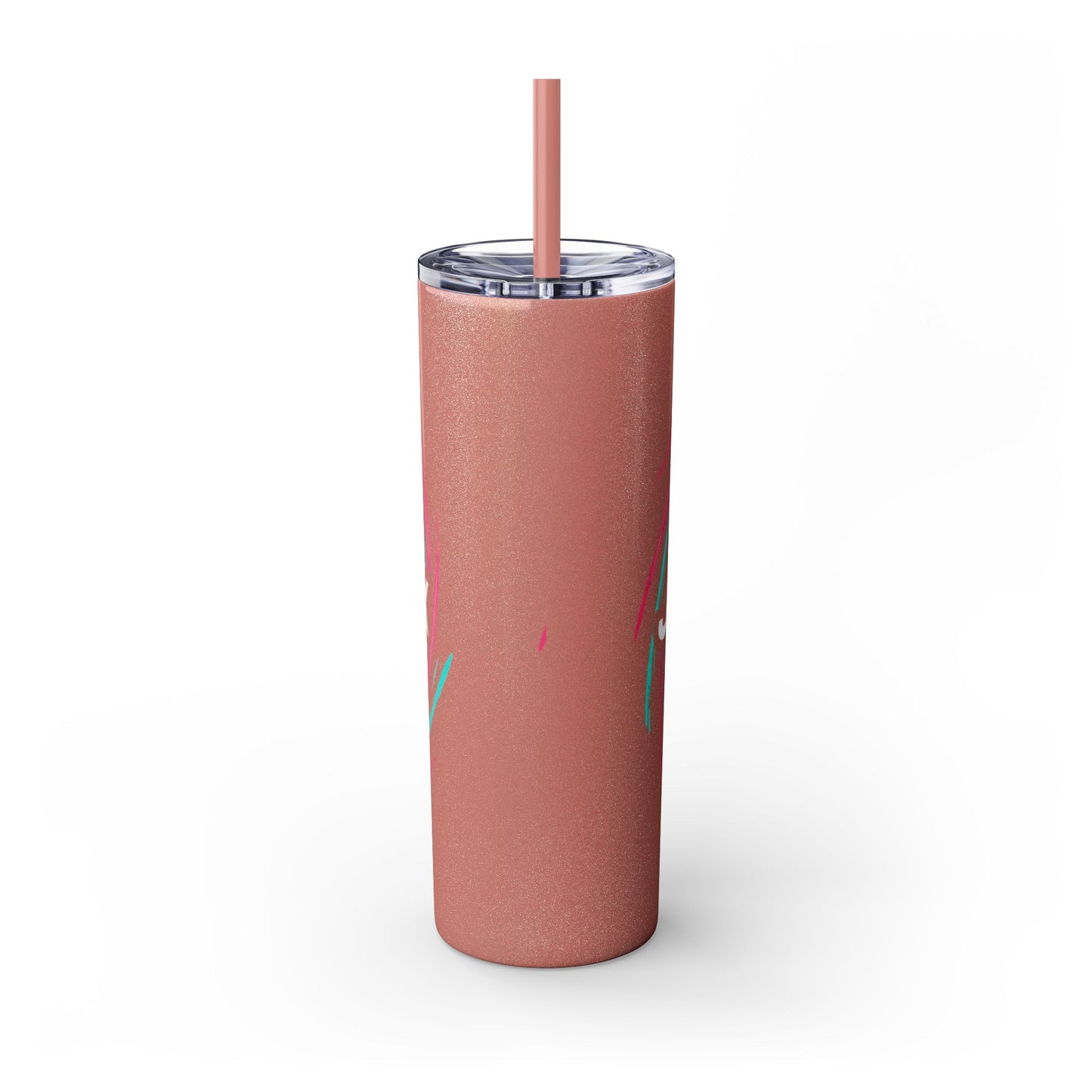 Colorful Swirl Skinny Tumbler with Straw, 20oz | Insulated Drinkware | Perfect for Gifts, Travel, Office, Beach, Summer Vibes