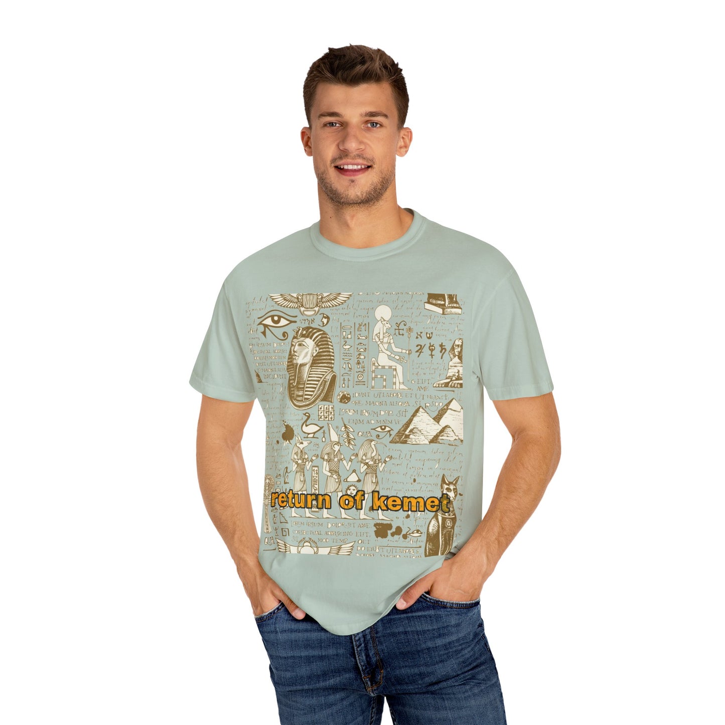 Egyptian-Inspired Unisex T-Shirt - Retro Vibe, Perfect for Music Lovers, Festivals, Gifts, Casual Wear, Vintage Style