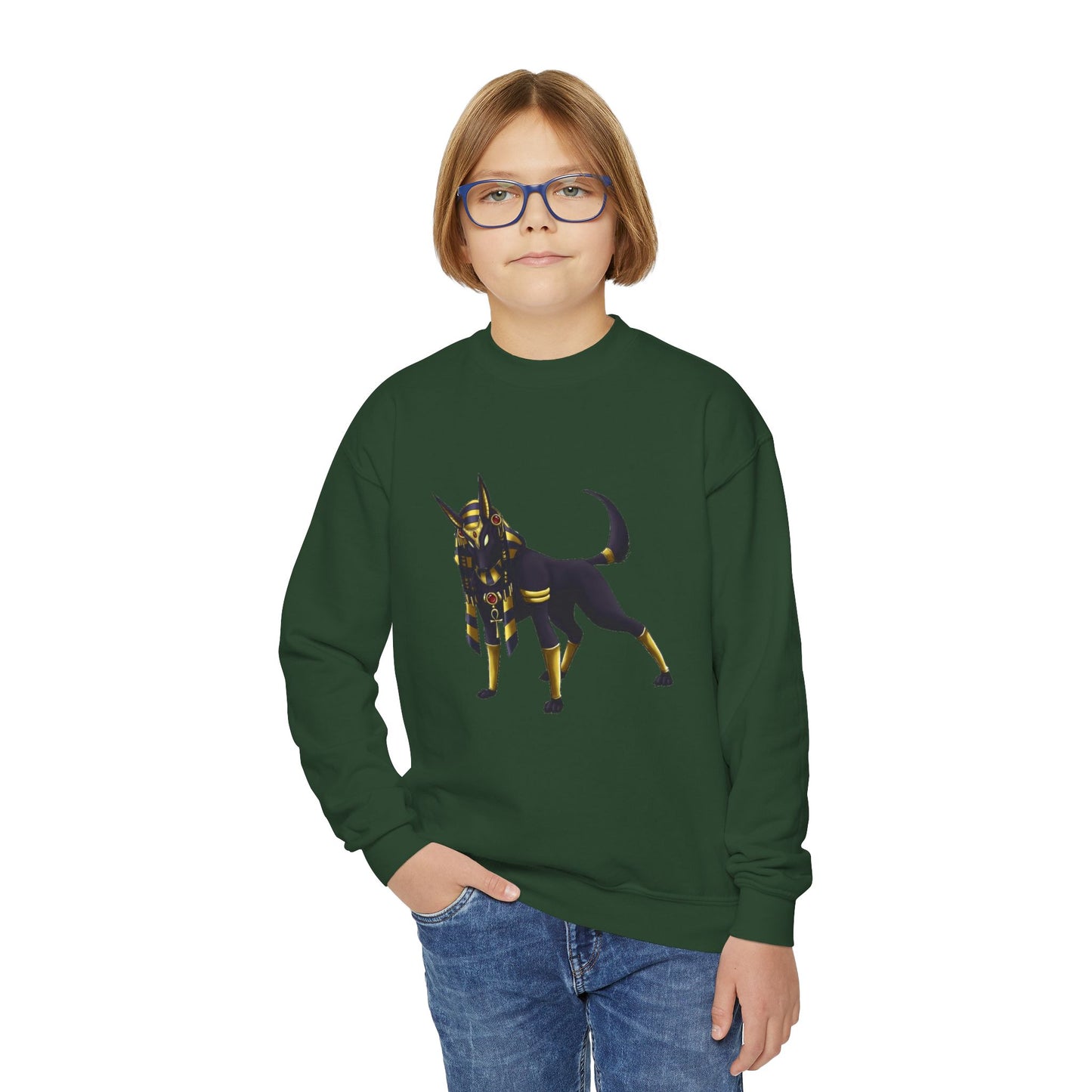 Golden Dog Youth Crewneck Sweatshirt, Animal Lover Gift, Cozy Youth Apparel, Pet Memorial, Dog-Themed Sweatshirt, Fun Everyday Wear