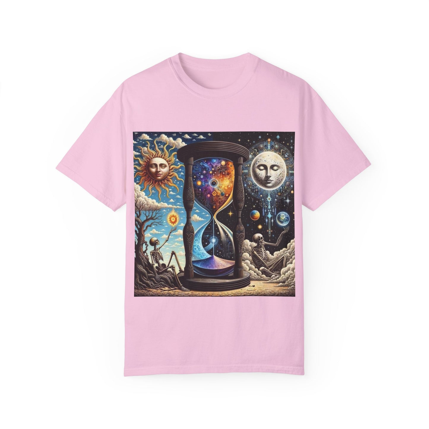 Cosmic Hourglass T-shirt, Vintage Graphic Tee, Perfect Gift for Astronomy Lovers, Unisex Casual Wear, Spiritual Vibe, Universal Design