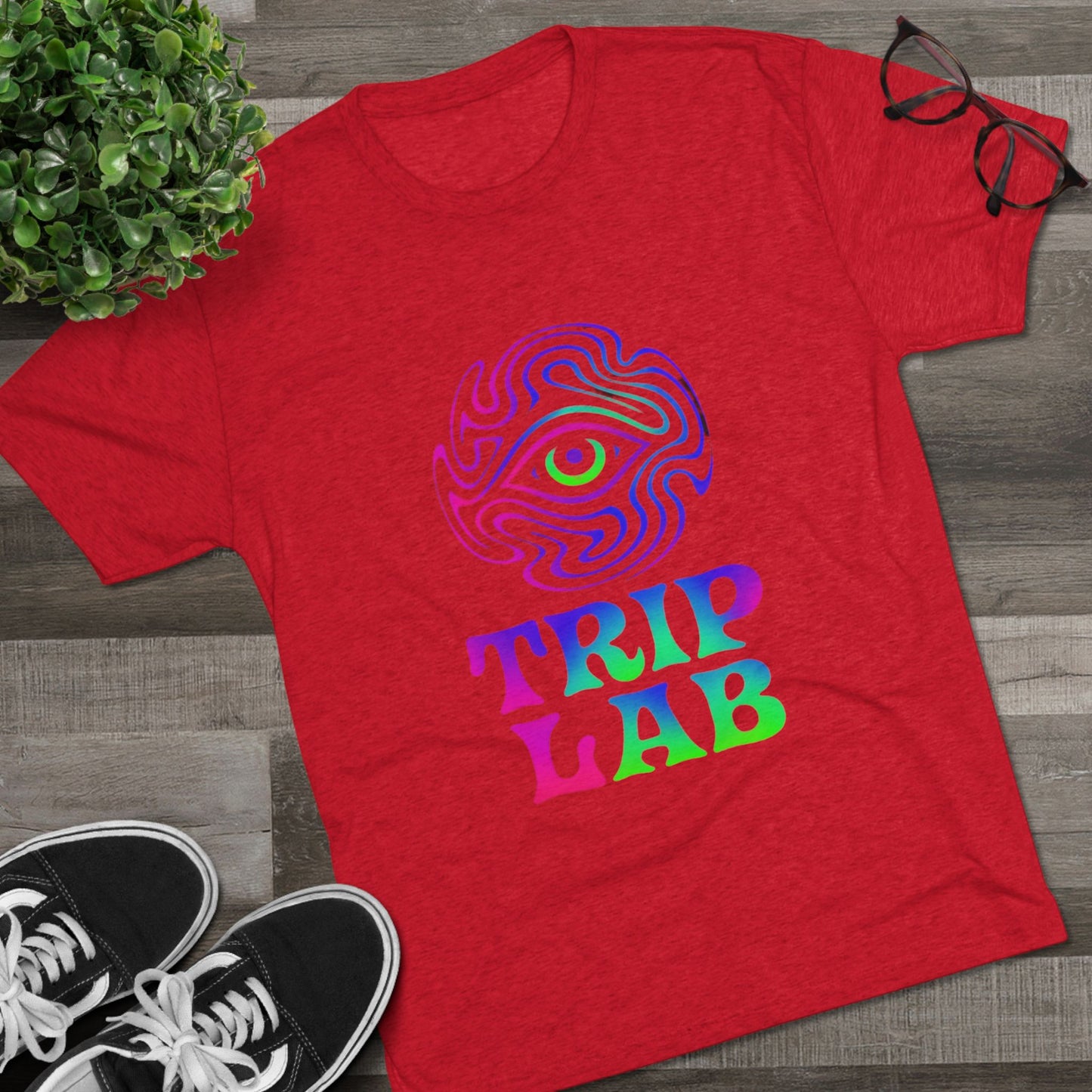 Colorful Psychedelic Tee - Trip Lab Unisex Crew Shirt, Festival Wear, Gift for Him or Her, Summer Wardrobe, Boho Style T-Shirt