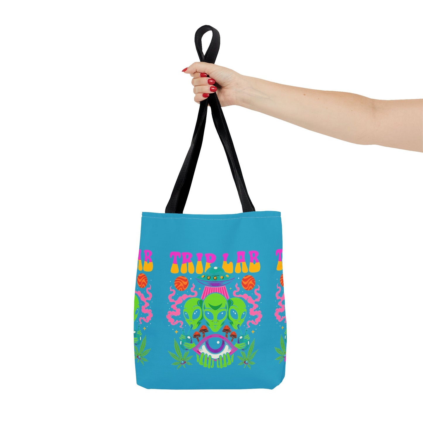 Colorful AOP Tote Bag with Casual Vibe, Ideal for Beach Days, Shopping, Festivals, or Gifts, Featuring 'TRIP LAR' Design