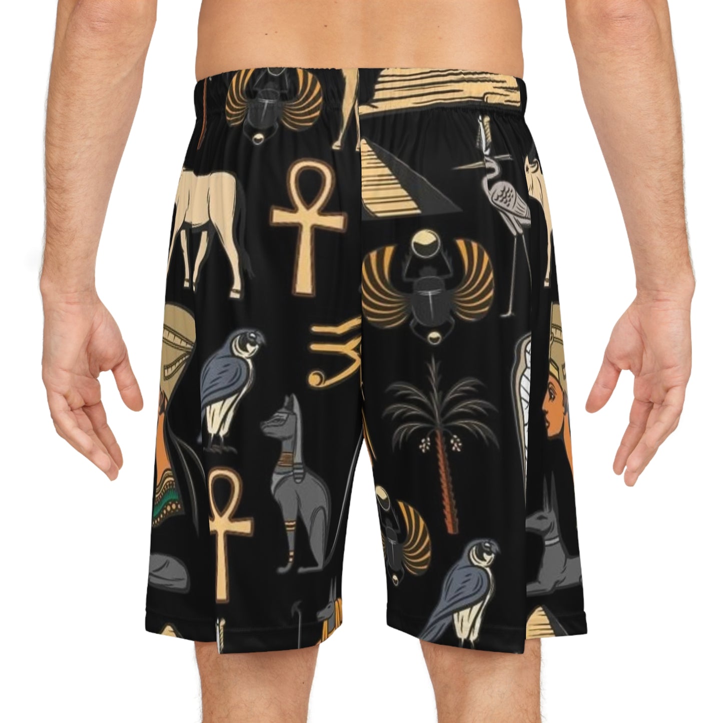 Egyptian Hieroglyphs Basketball Shorts - Stylish Athletic Wear for Culture Enthusiasts