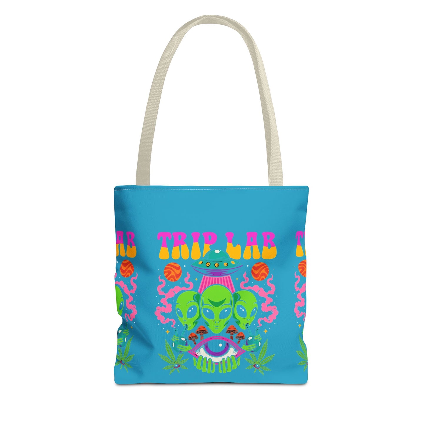 Colorful AOP Tote Bag with Casual Vibe, Ideal for Beach Days, Shopping, Festivals, or Gifts, Featuring 'TRIP LAR' Design
