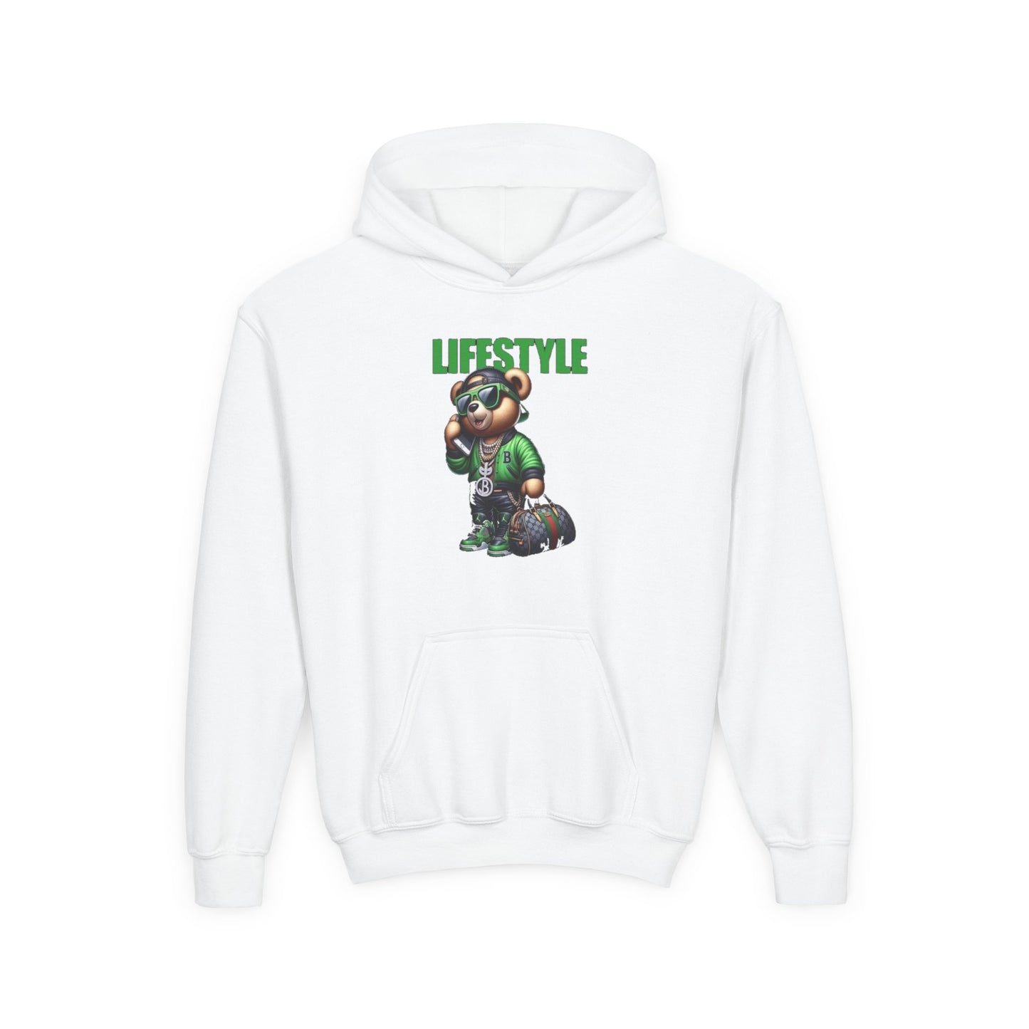 Youth Hooded Sweatshirt with Lifestyle Design - Cozy, Stylish, Fun Wear for Kids, Perfect for Casual Days, Gift Ideas, Streetwear