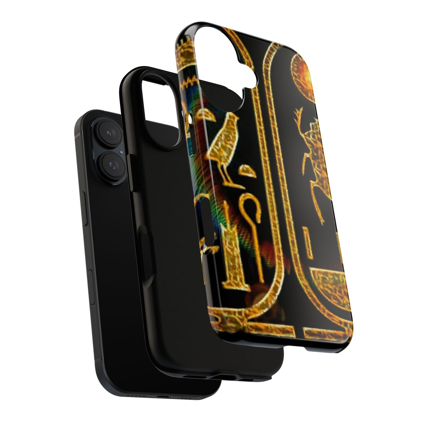 Golden Egyptian Hieroglyphs Phone Case, Tough Cases, Customizable Phone Cover, Unique Gift, Pharaoh Design, Phone Accessories