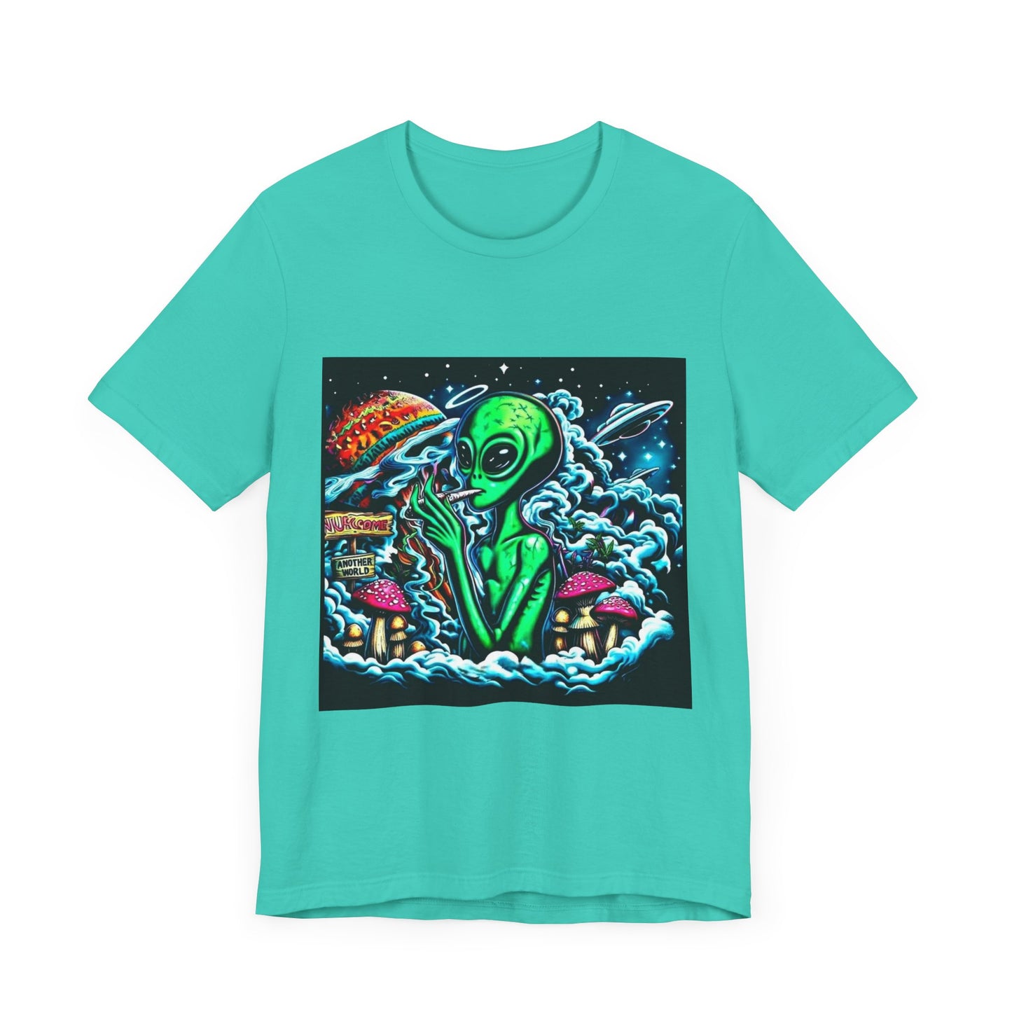 Alien Vibes Unisex Tee, Retro Alien Shirt, UFO Graphic Tee, Cute Space T-Shirt, Gift for Sci-Fi Lovers