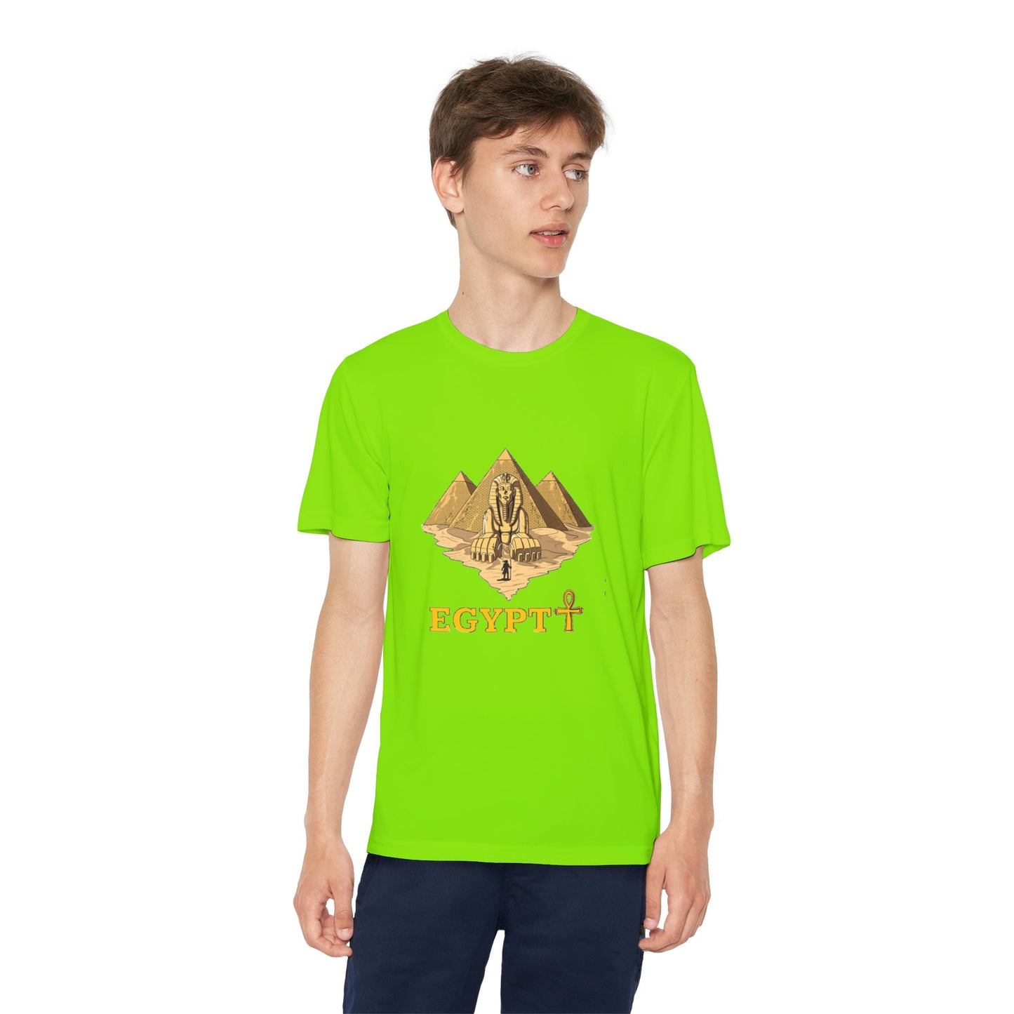 Egyptian Pyramid Youth Tee, Cool Shirt for Kids, Vintage Style Cotton Top, Gift for Birthdays, Travel Enthusiasts, Summer Wear