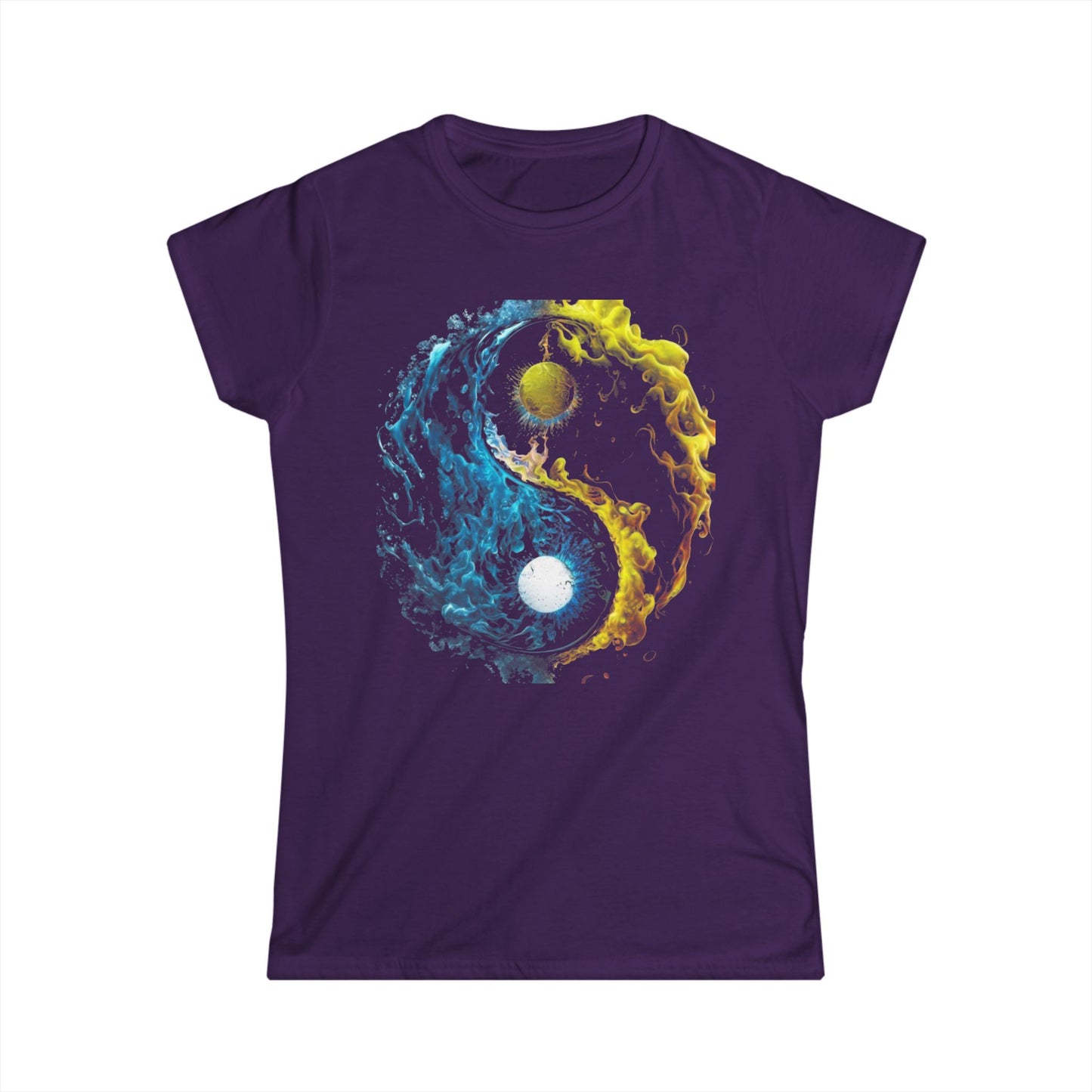 Yin Yang Watercolor Tee - Relaxed Vibe Women's Shirt for Mindfulness, Spirituality, Yoga, Birthday Gift, Everyday Wear