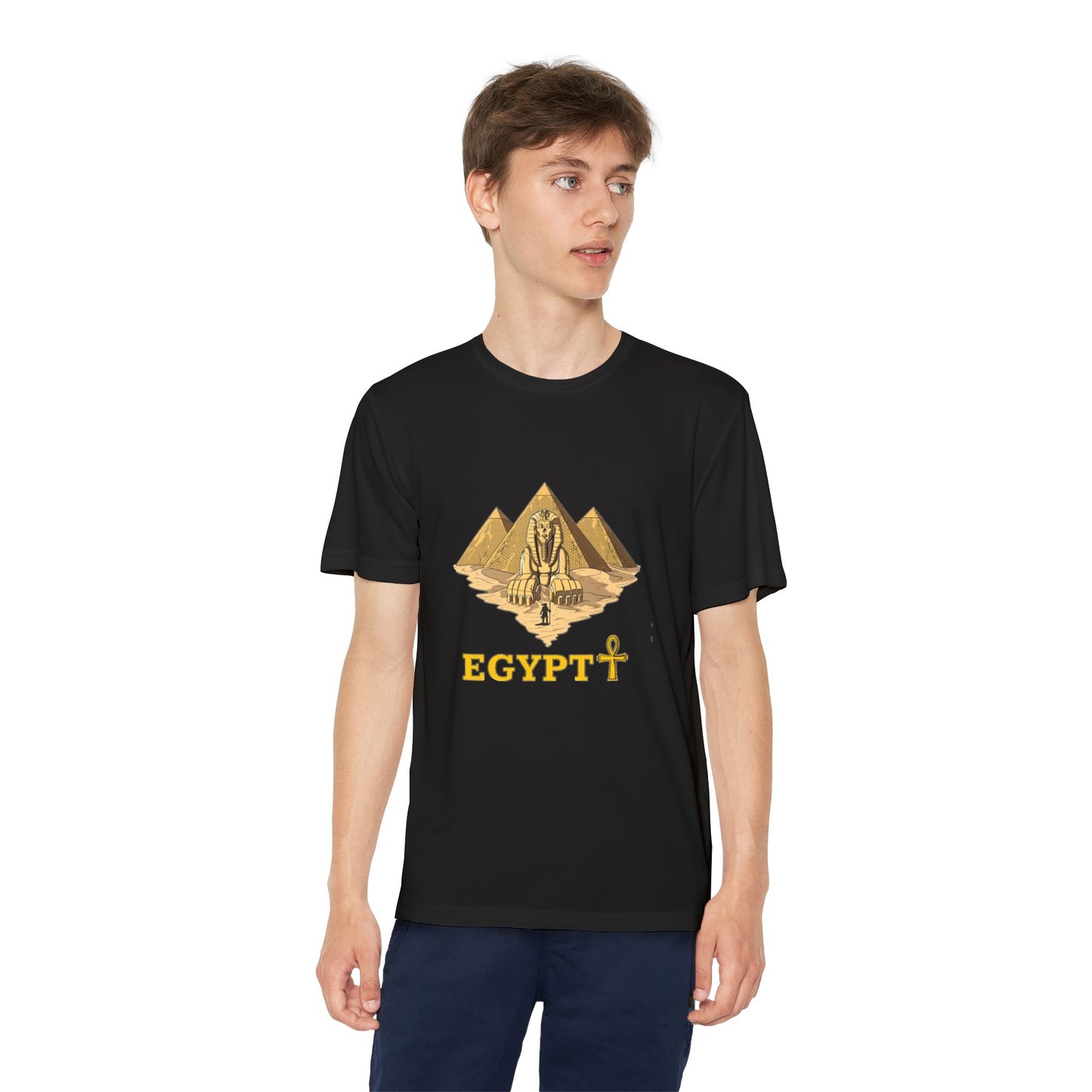 Egyptian Pyramid Youth Tee, Cool Shirt for Kids, Vintage Style Cotton Top, Gift for Birthdays, Travel Enthusiasts, Summer Wear