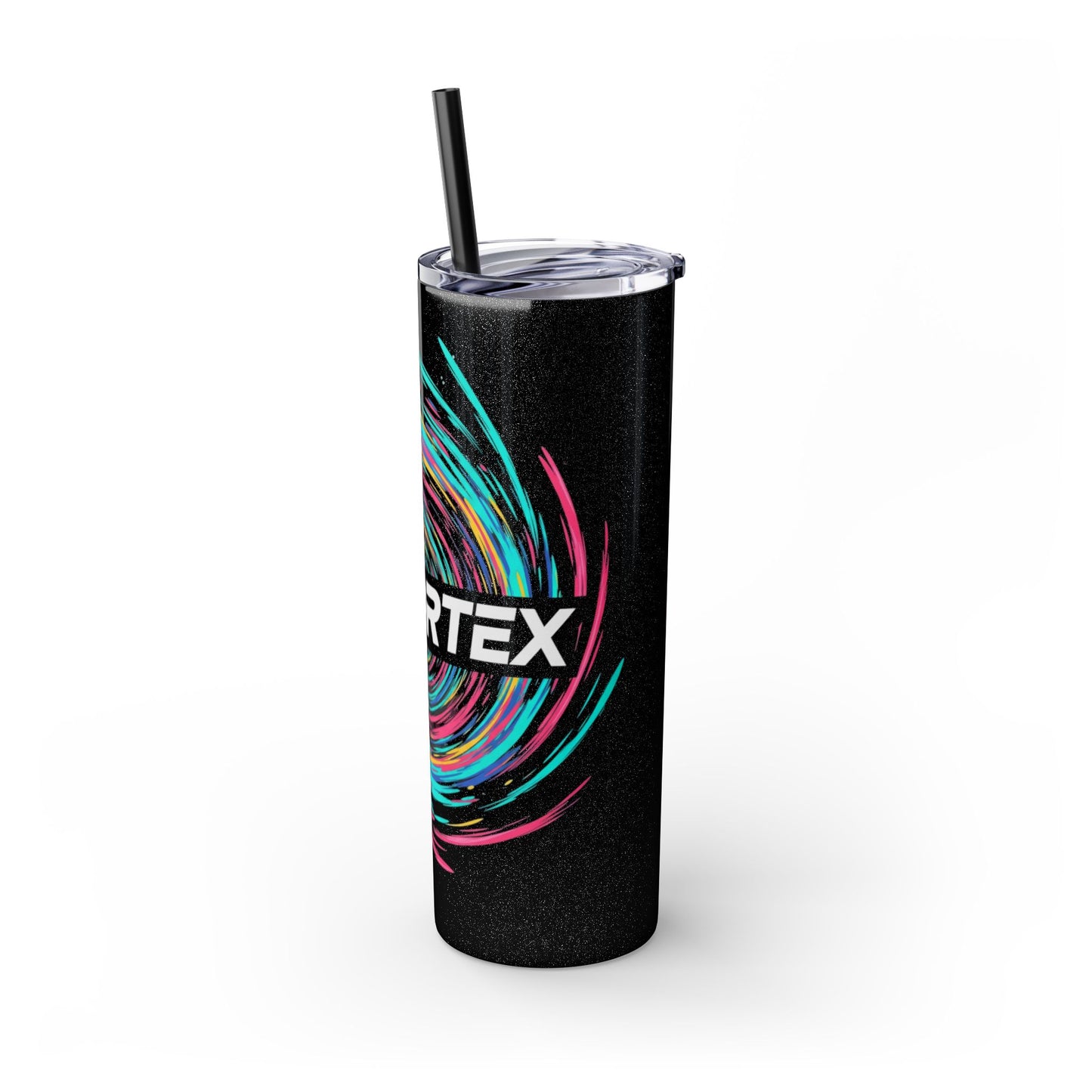 Colorful Swirl Skinny Tumbler with Straw, 20oz | Insulated Drinkware | Perfect for Gifts, Travel, Office, Beach, Summer Vibes