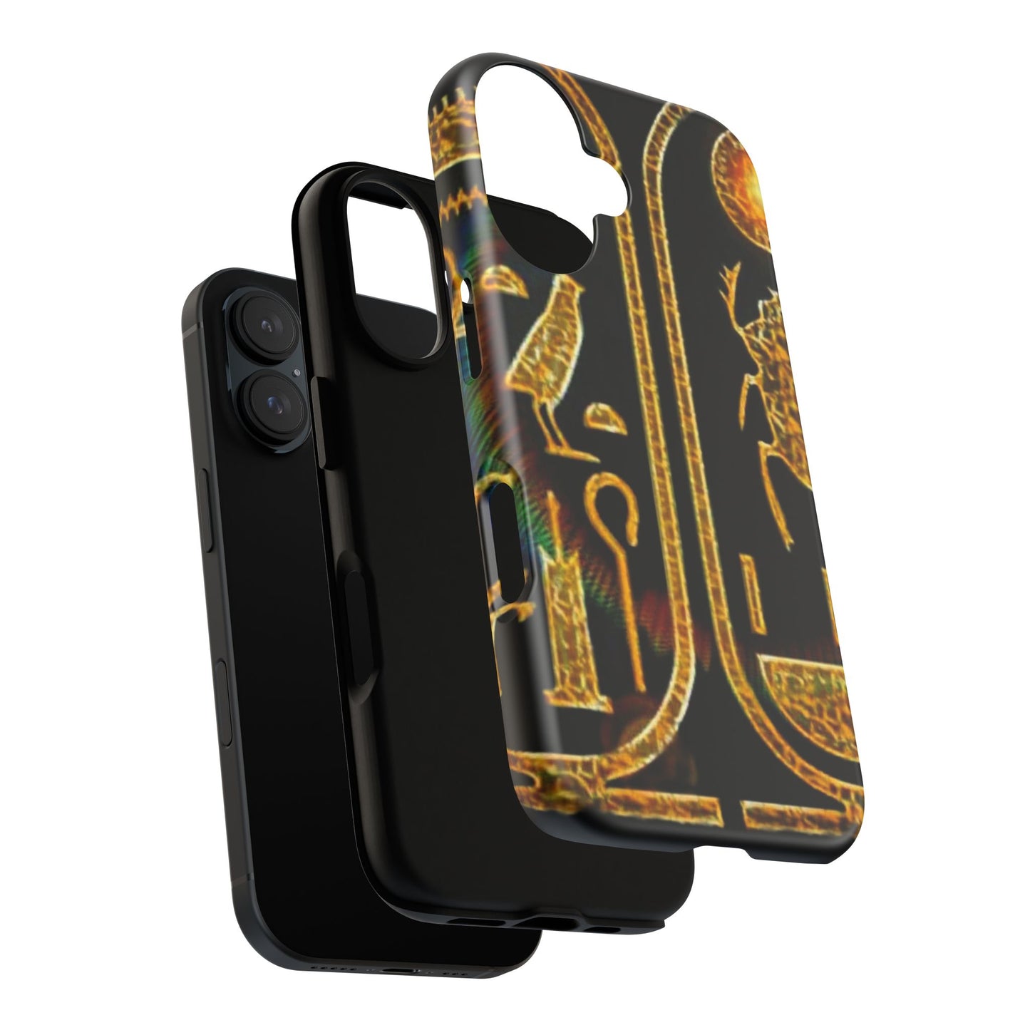 Golden Egyptian Hieroglyphs Phone Case, Tough Cases, Customizable Phone Cover, Unique Gift, Pharaoh Design, Phone Accessories