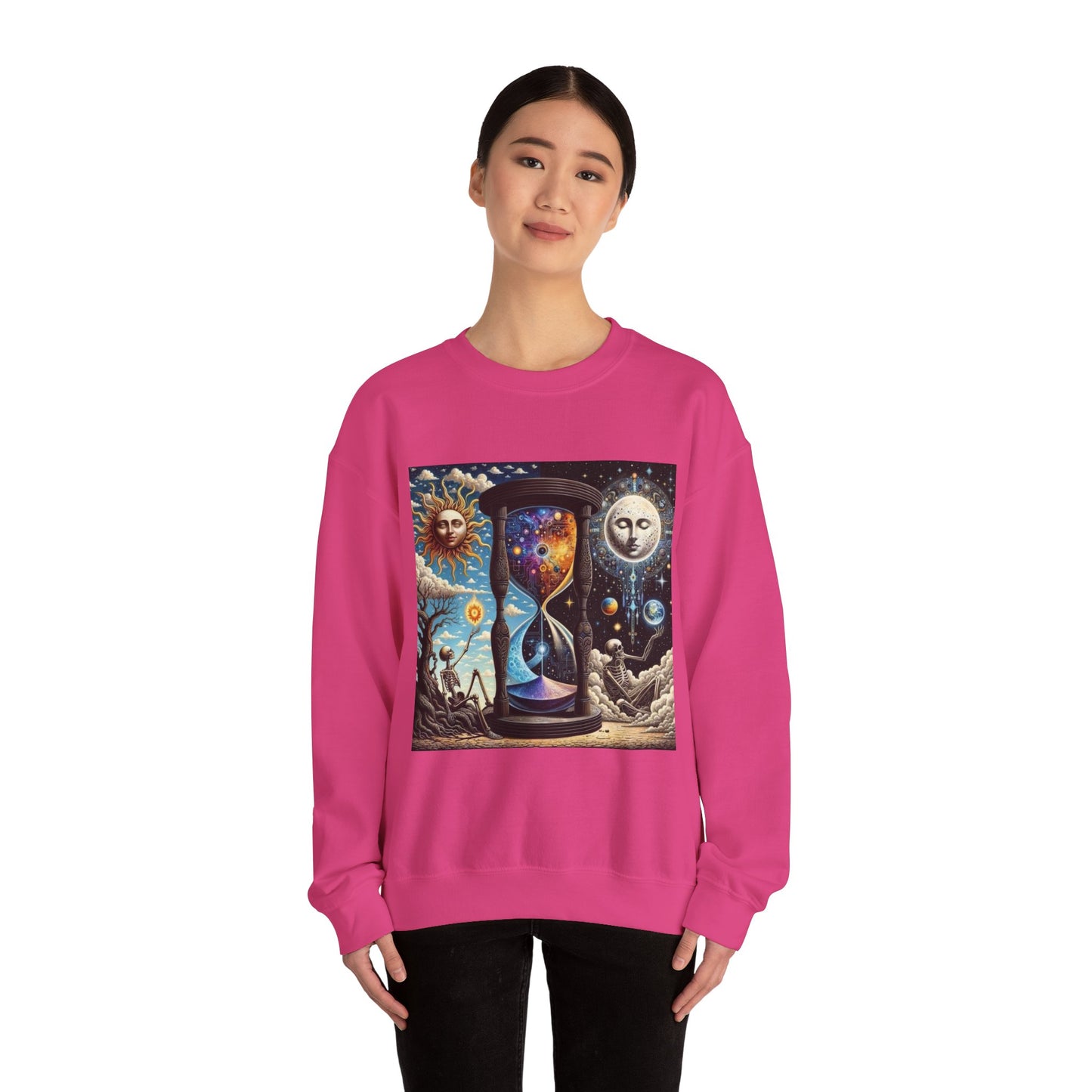 Cosmic Hourglass Sweatshirt, Unisex Heavy Blend Crewneck Sweatshirt, Astrology Sweatshirt, Celestial Sweatshirt, Gift for Space Lovers, Cool
