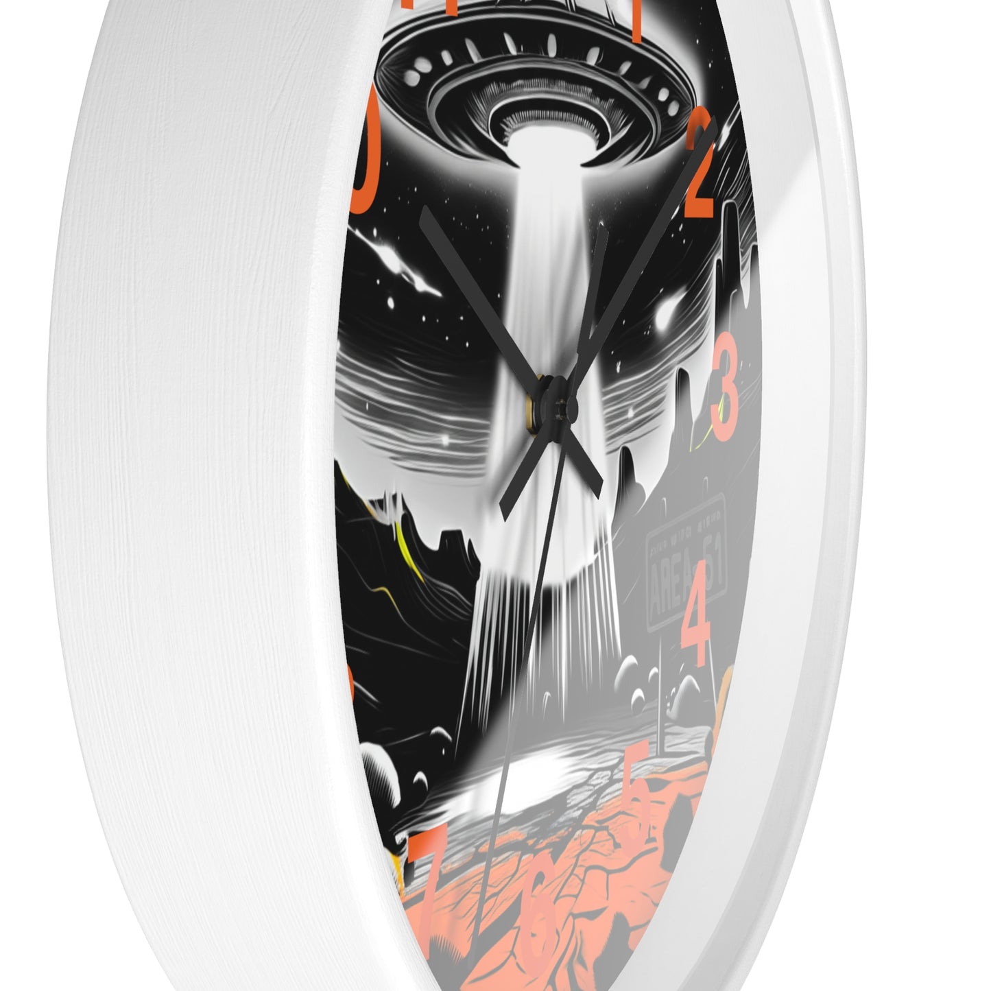 Alien Encounter Wall Clock, Unique Home Decor for Space Lovers, Retro Area 51 Theme, Perfect Gift for Sci-Fi Fans