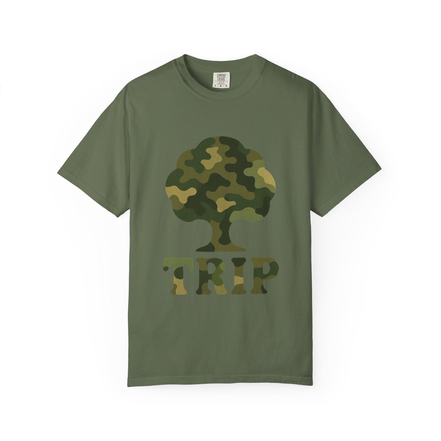 Camo Tree Trip T-Shirt - π Unisex Casual Tee, Nature Lover Gift, Adventure Wear, Outdoor Enthusiast, Travel Apparel