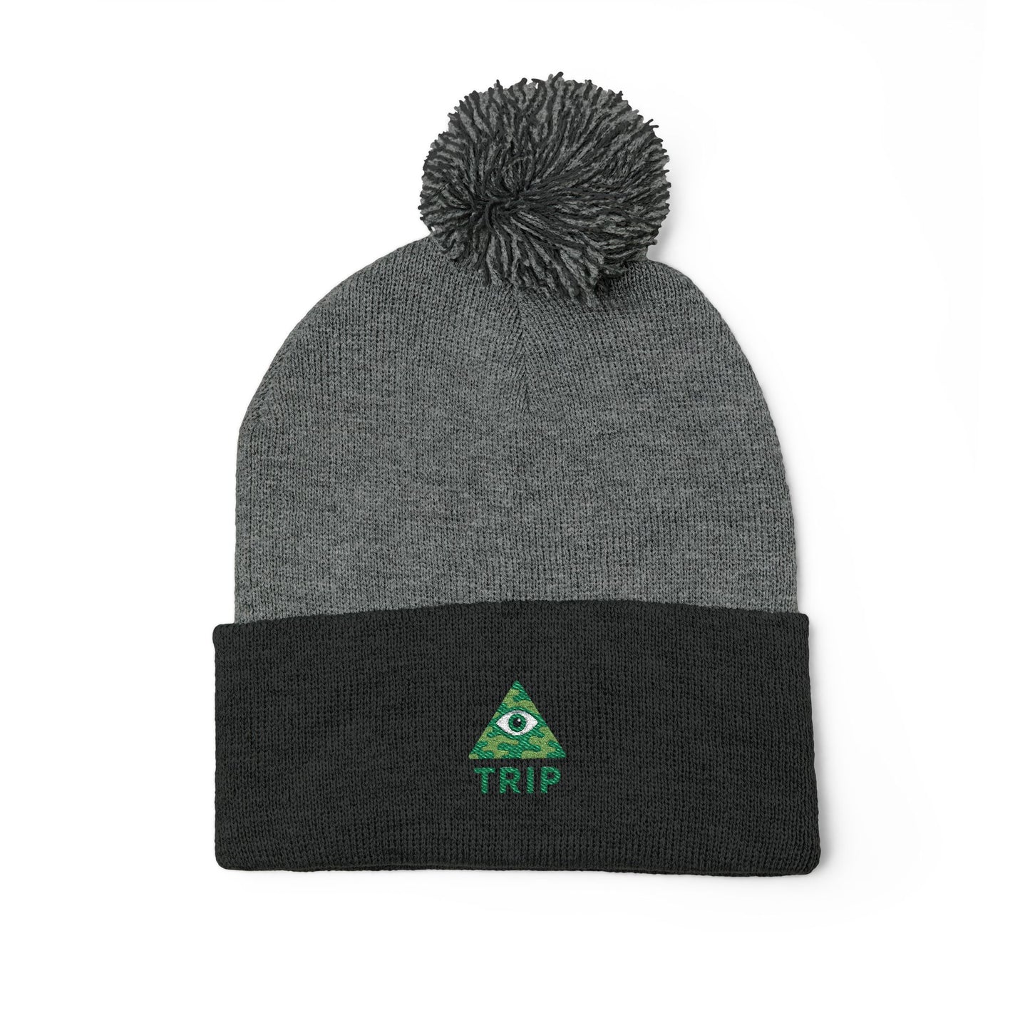 Cozy Embroidered Pom-Pom Knit Cap, Winter Hat for Men & Women, Holiday Gift Beanie, Cute Knitted Cap, Casual Headwear